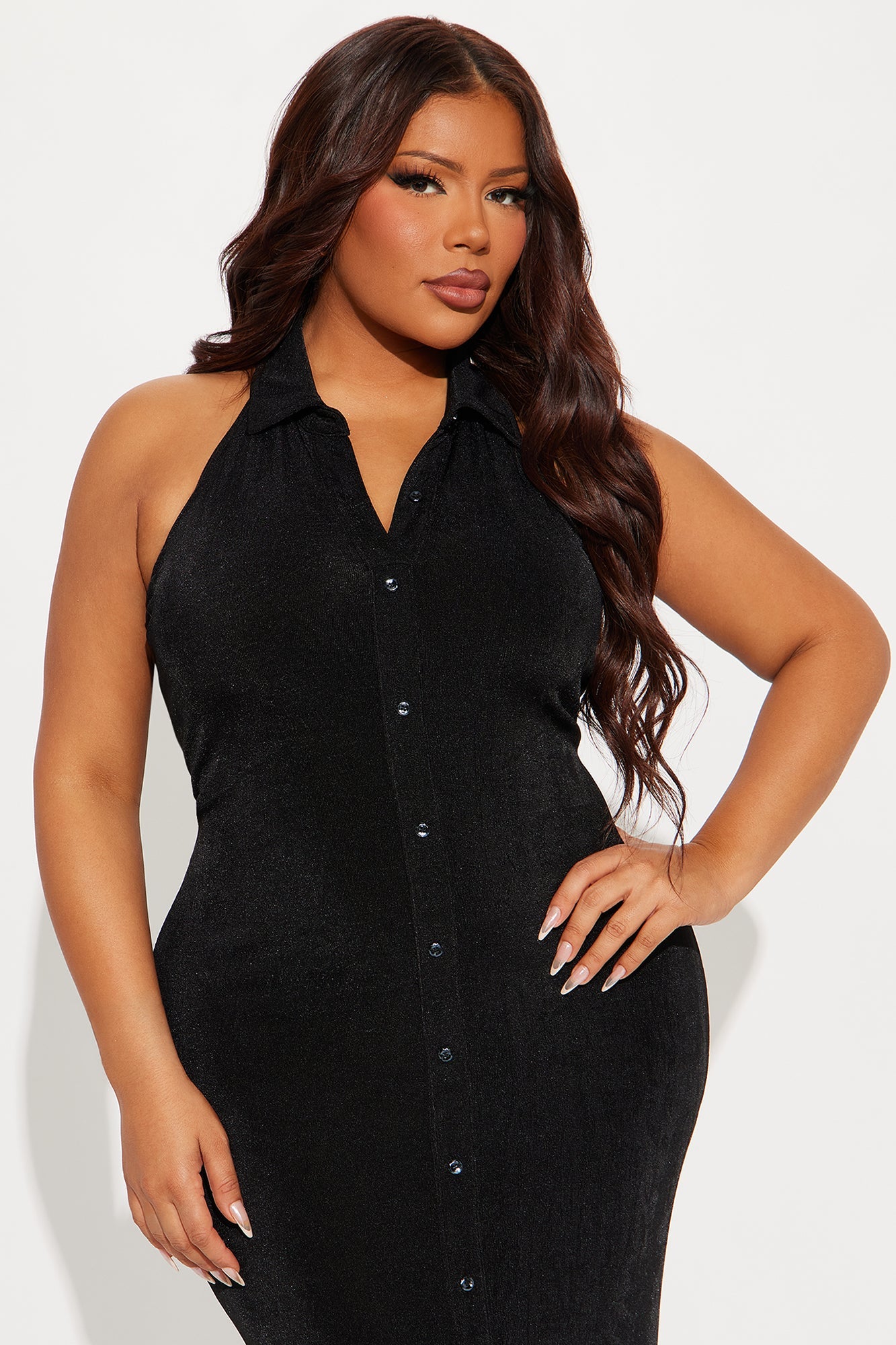 Sierra Slinky Maxi Dress - Black