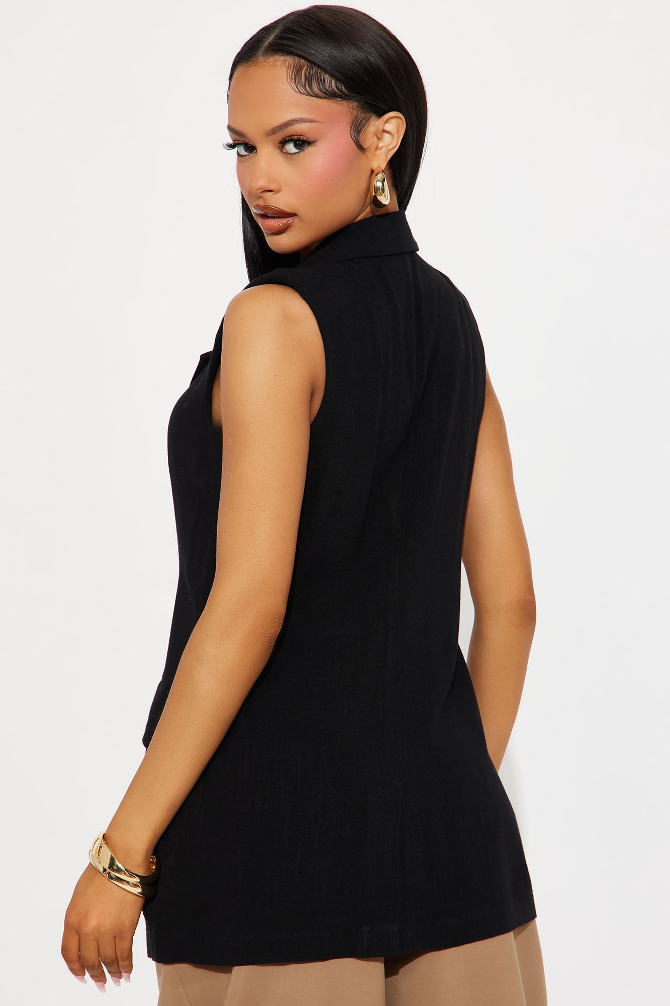 Azani Linen Vest - Black
