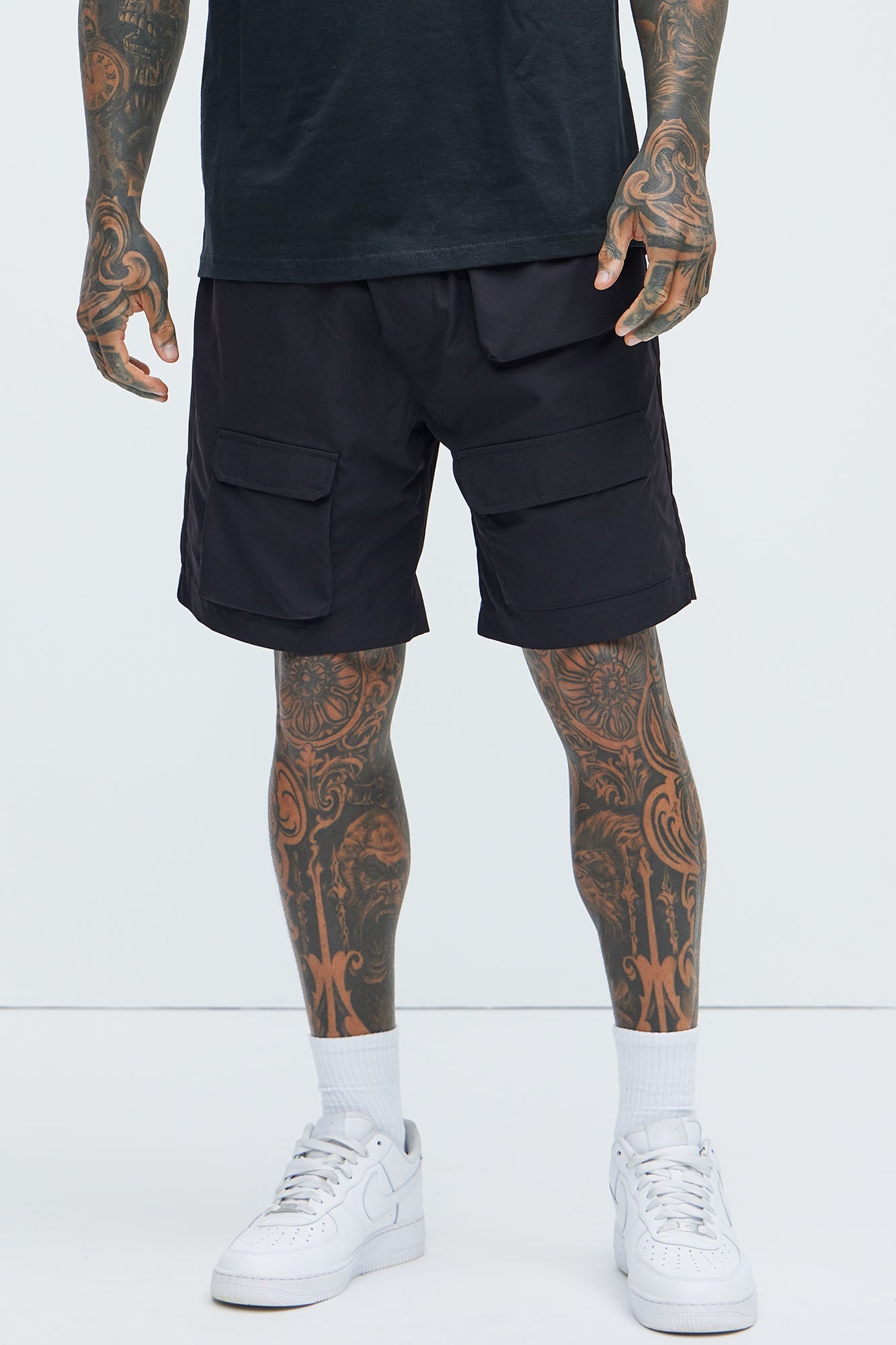 Get Right Utility Nylon Shorts - Black