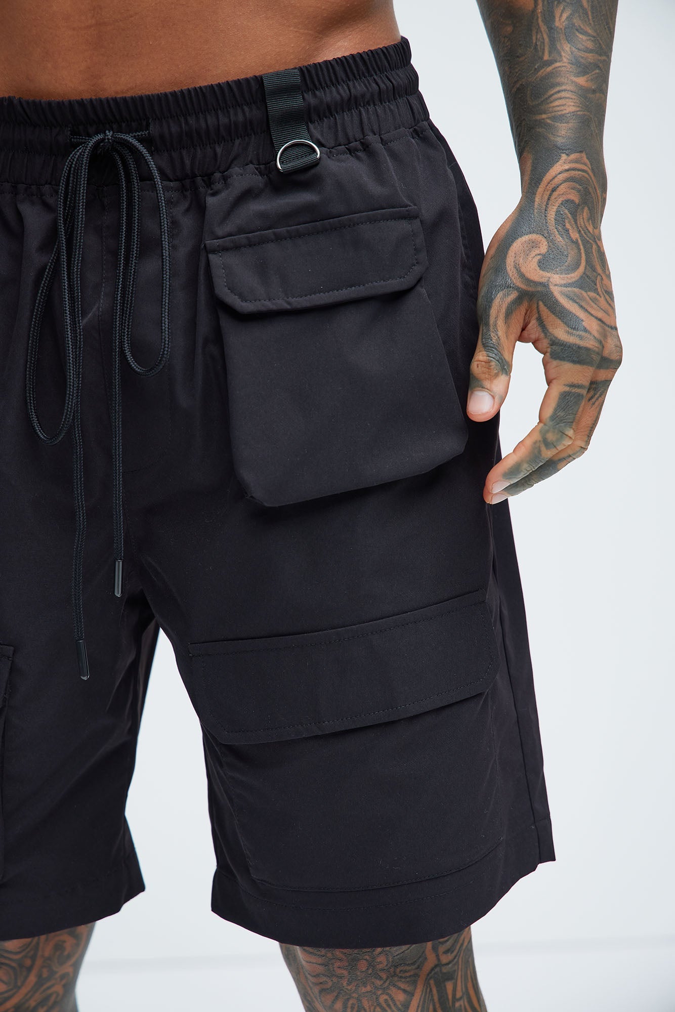Get Right Utility Nylon Shorts - Black