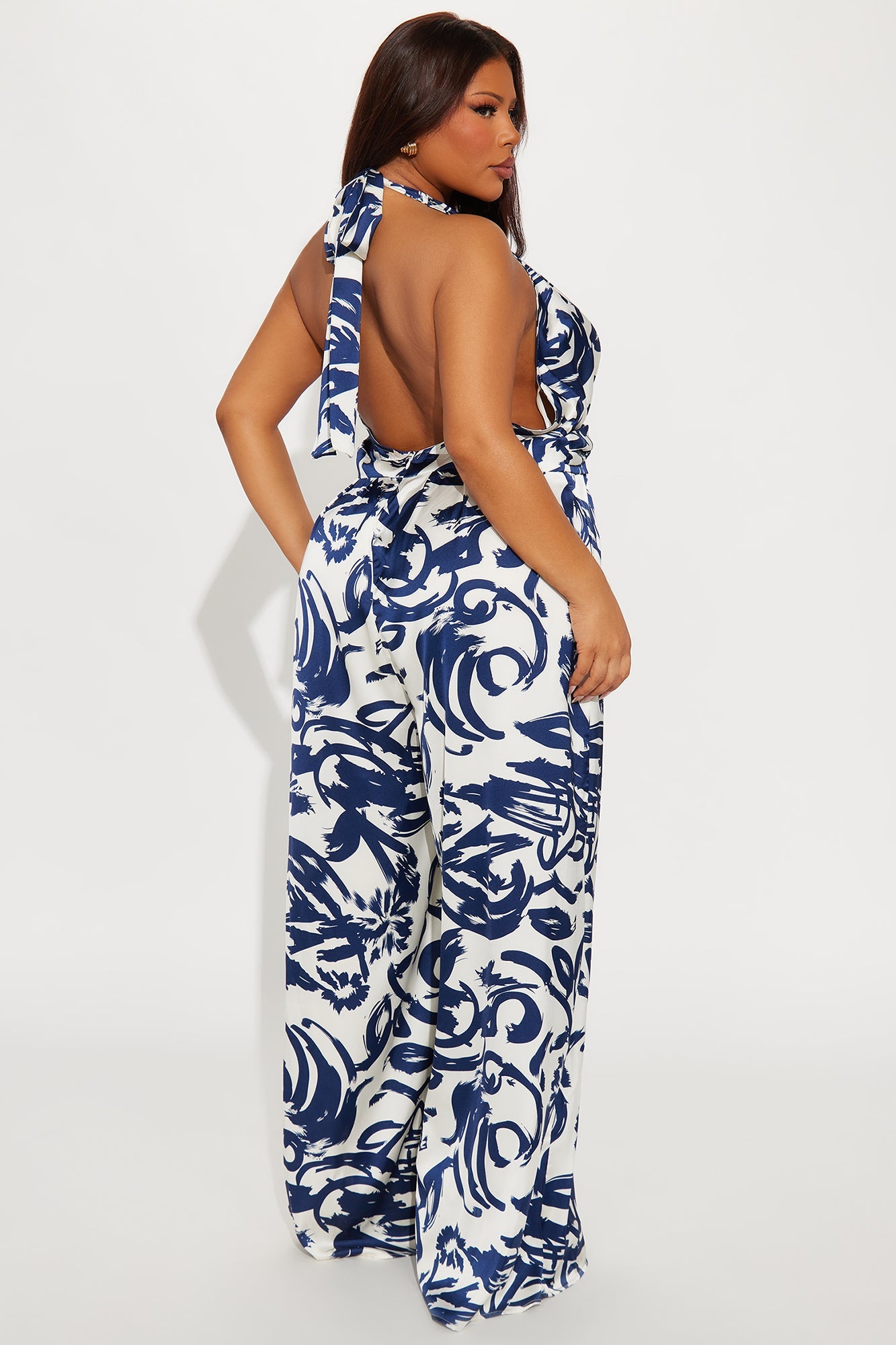 Ocean Rendezvous Satin Jumpsuit - Blue/combo