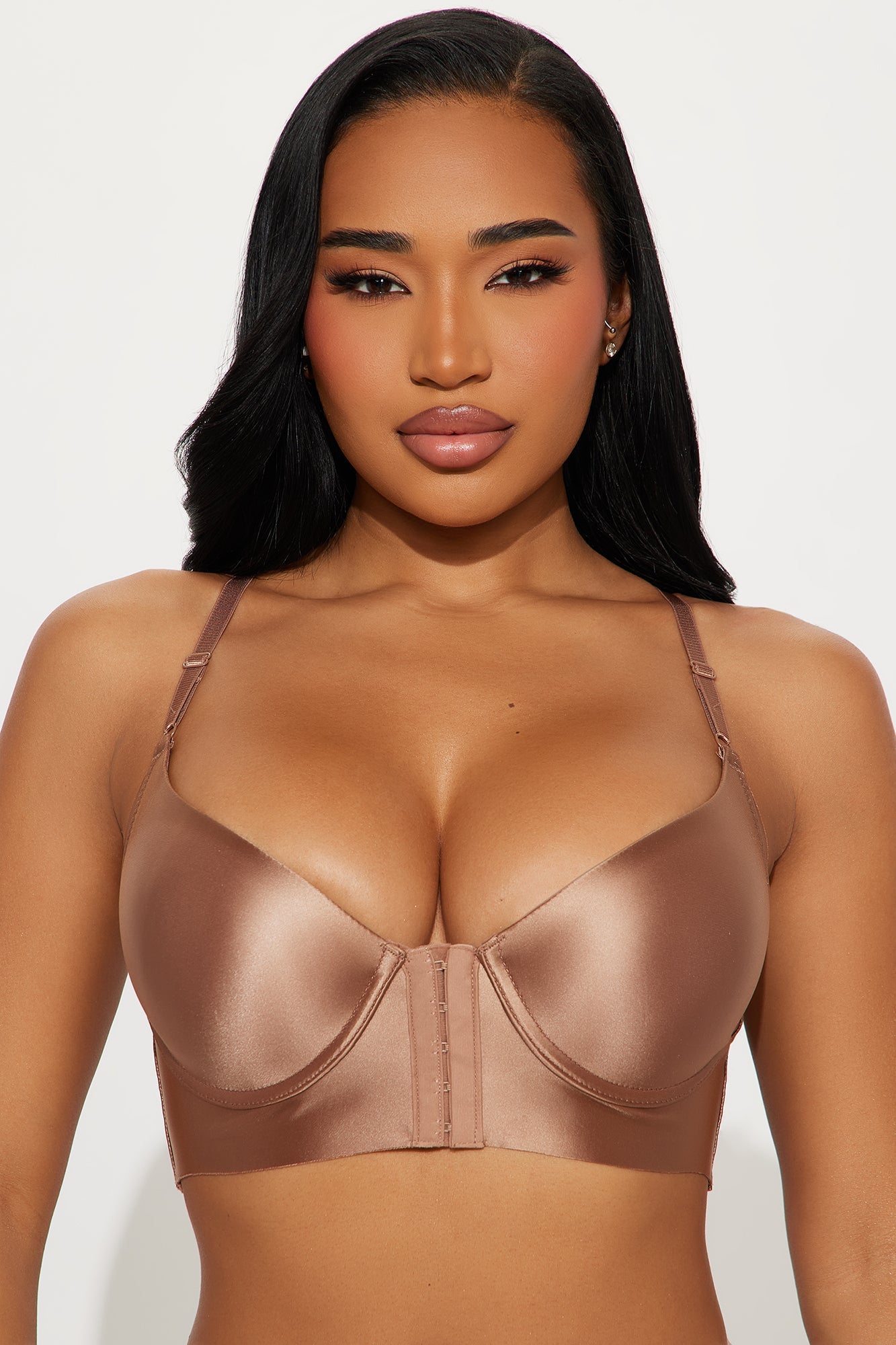 Holding It Together Lightly Padded Back Smoothing Bra - Camel