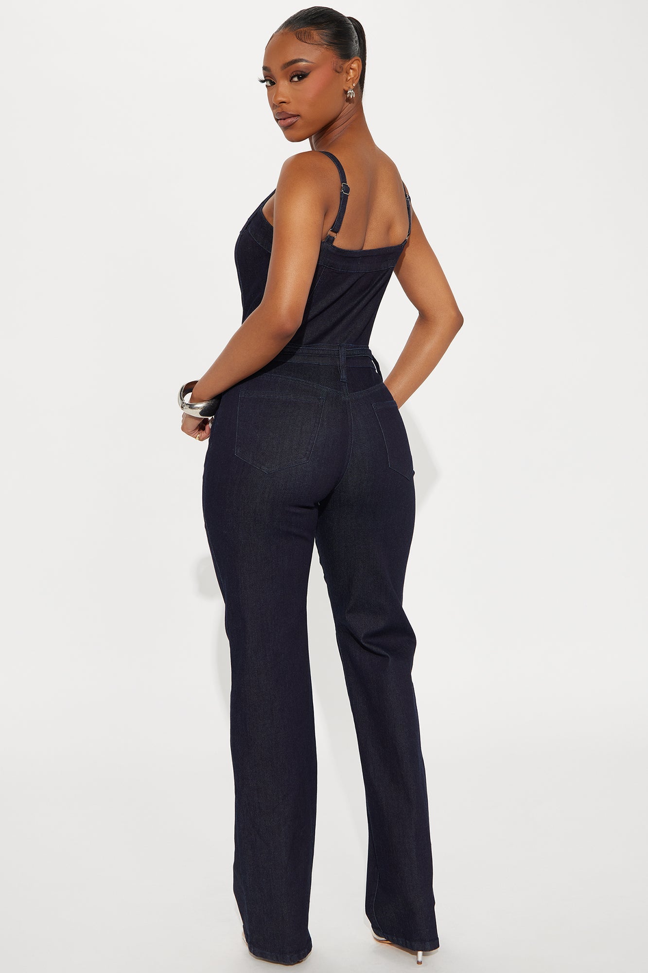 Brea Belted Denim Jumpsuit - Indigo