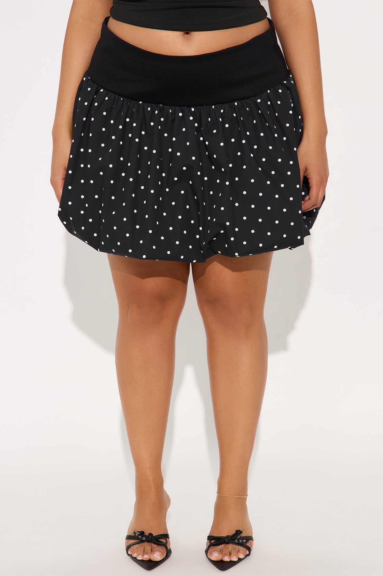 Juliette Bubble Hem Mini Skirt - Black/combo