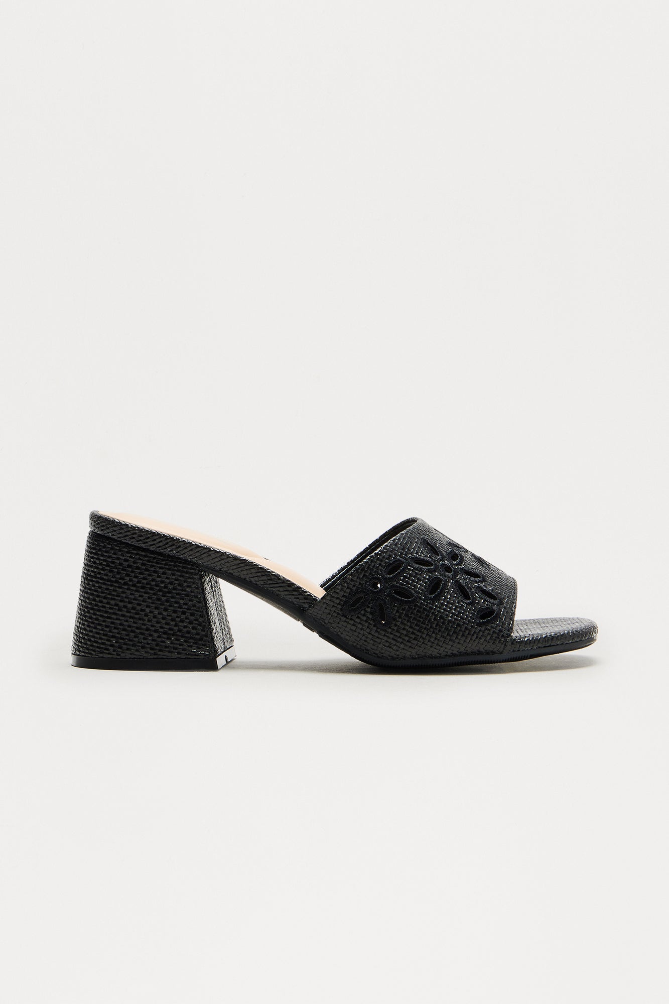 Ray Eyelet Mules - Black