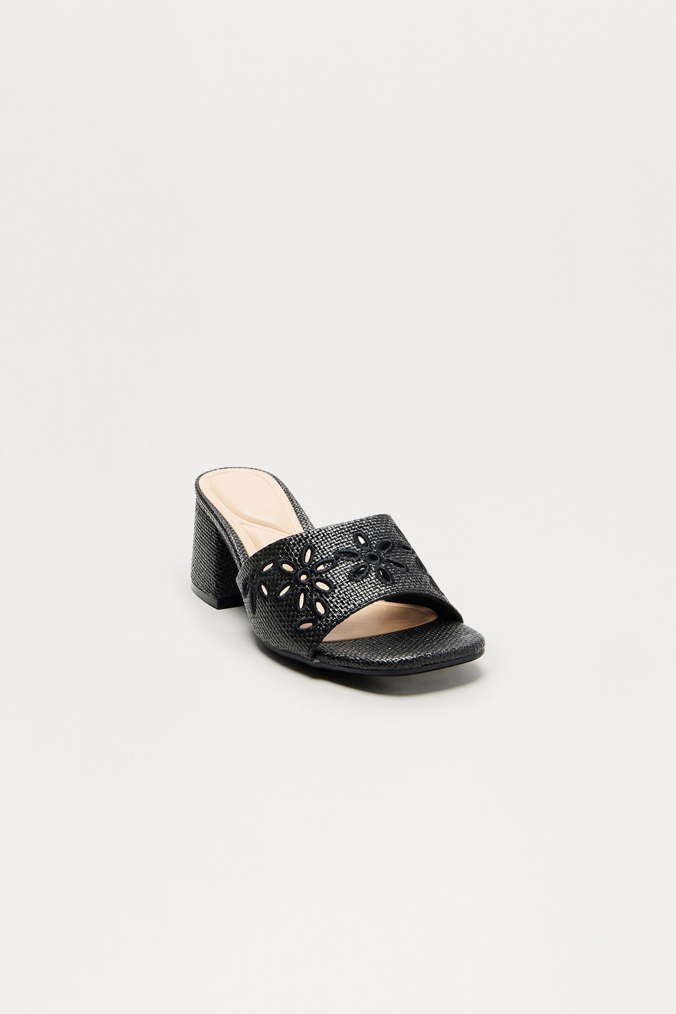 Ray Eyelet Mules - Black