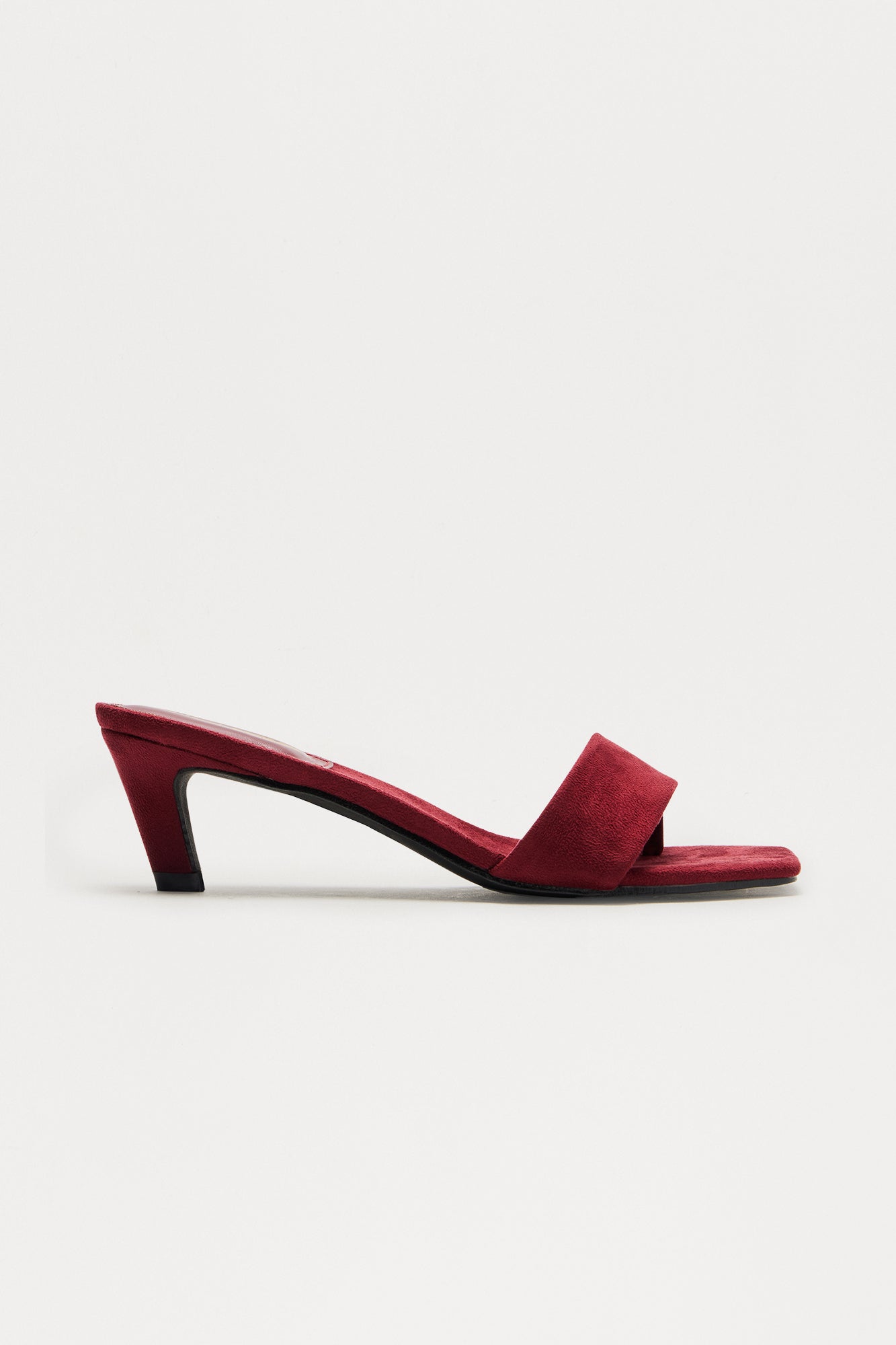Fever Faux Suede Thong Mules - Red