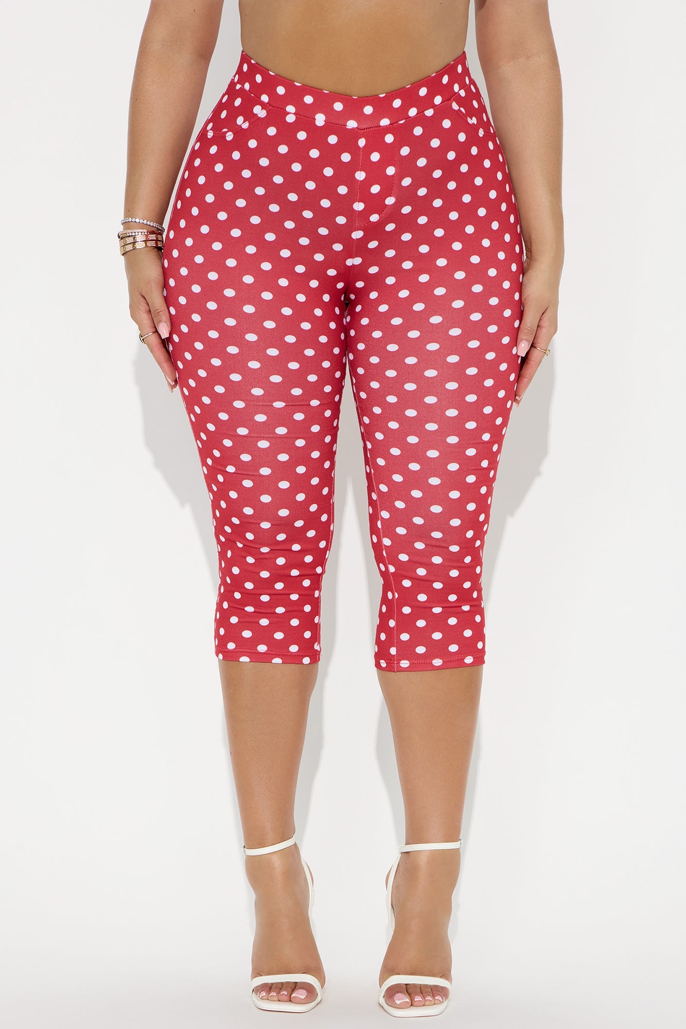 Light Stroll Polka Dot Capri Legging - Red