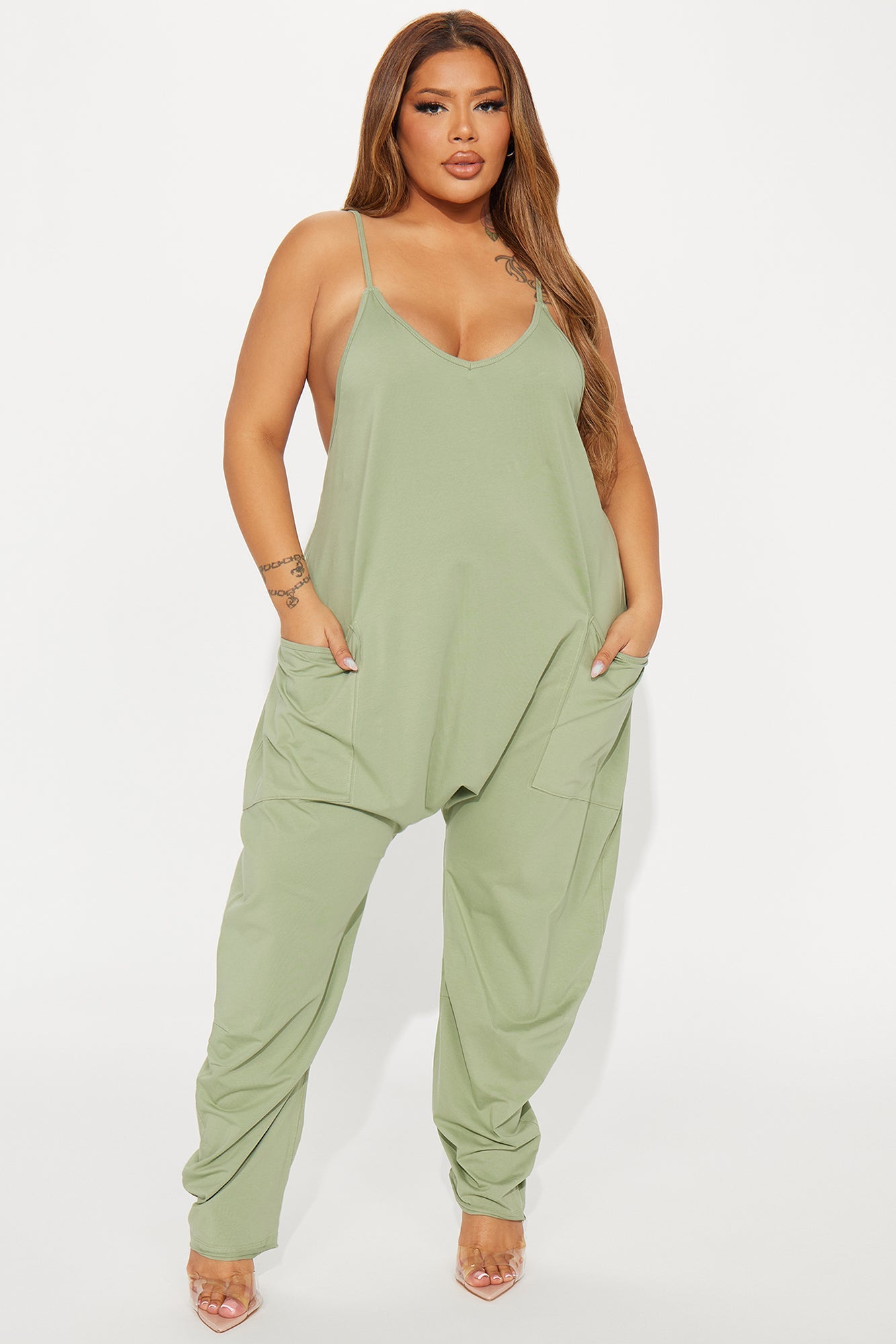 Get You Off My Mind Jumpsuit - Sage