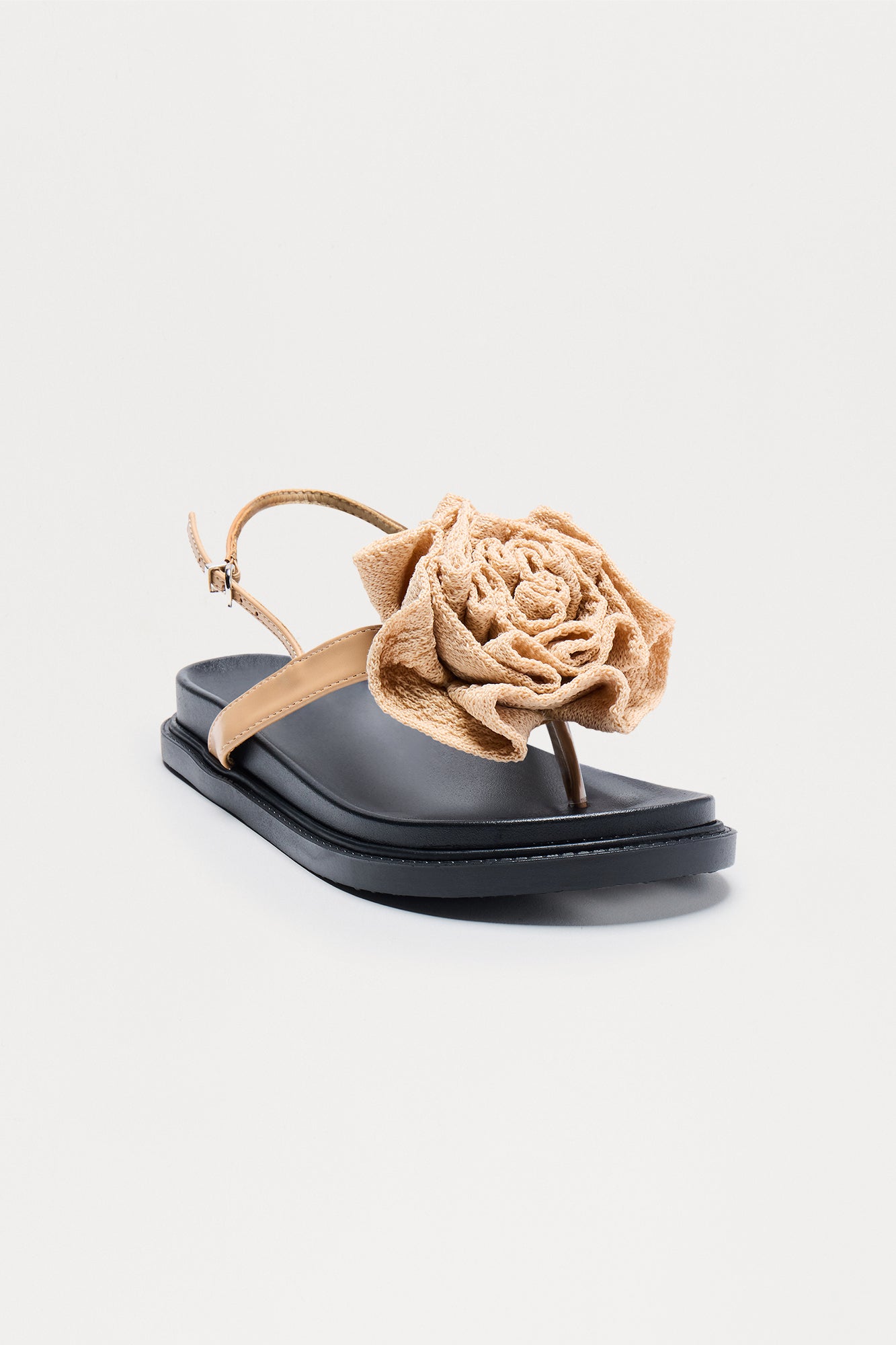 Naylor Flower Slingback Slides - Nude