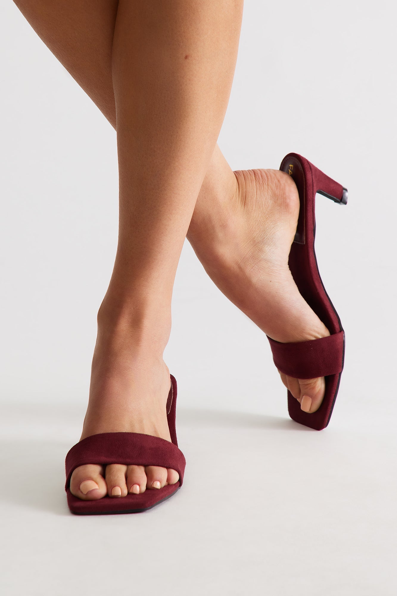 Fever Faux Suede Thong Mules - Red