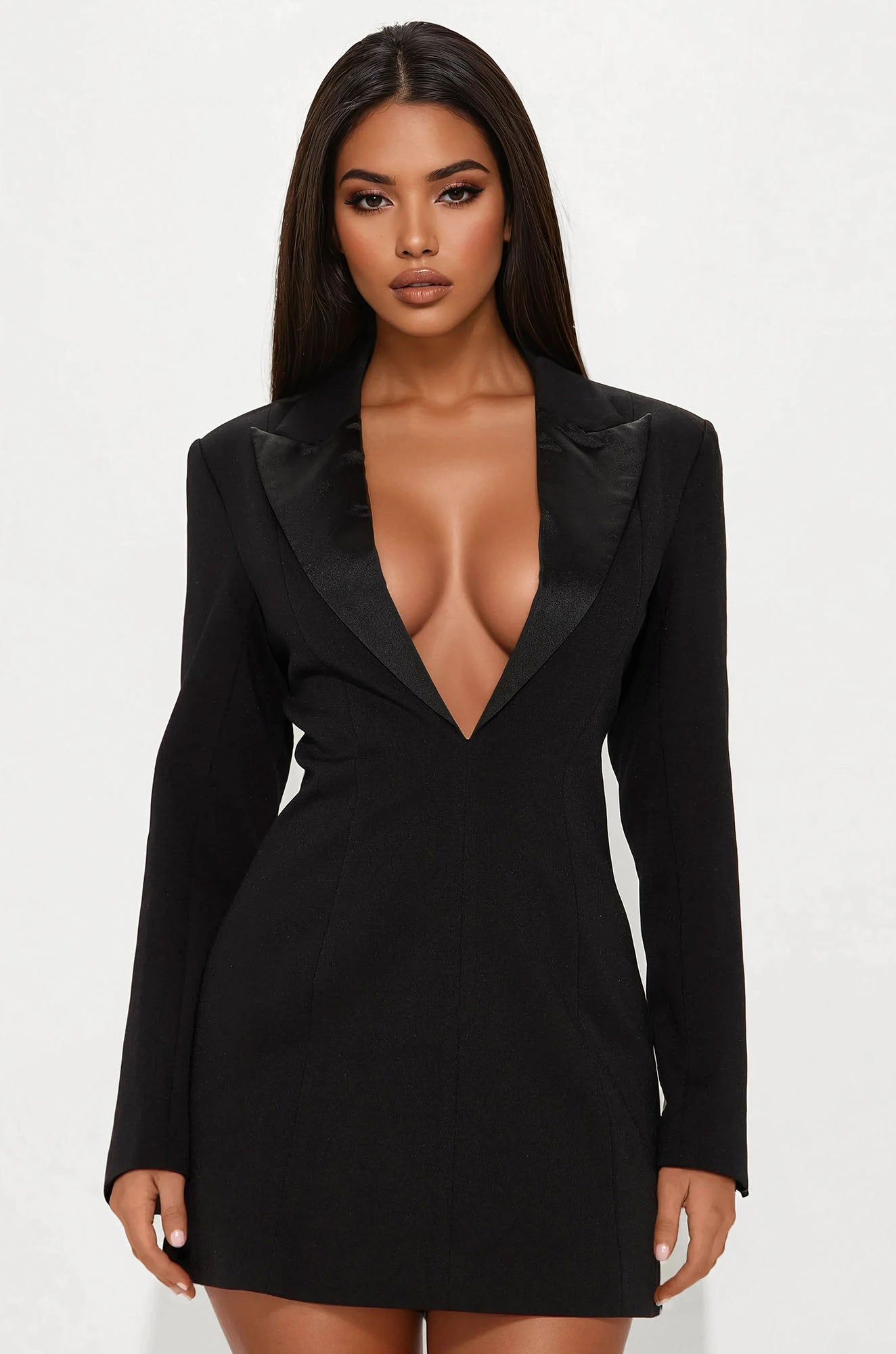 Tall Noemi Micro Mini Blazer Dress - Black