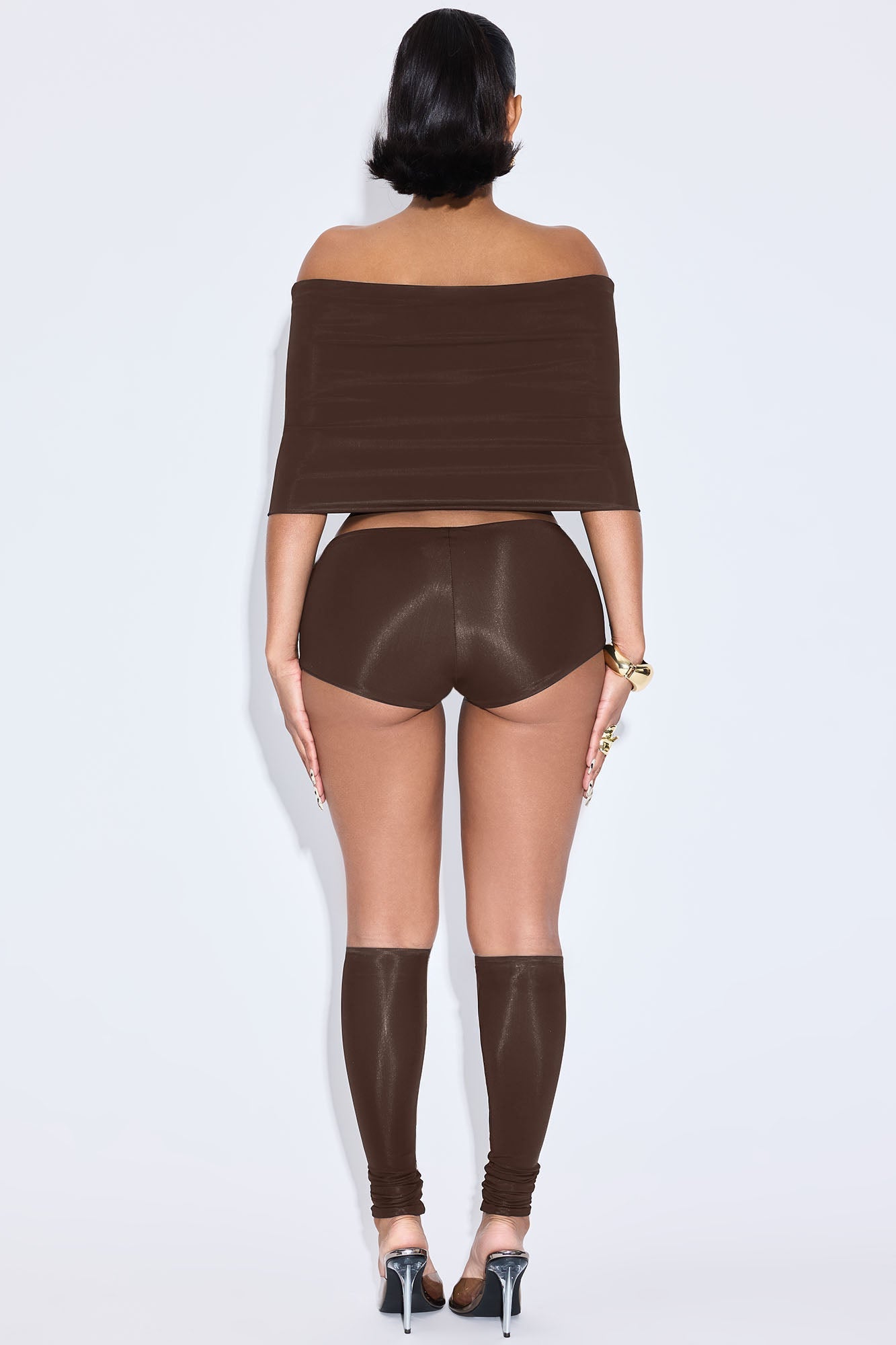 Ayden 3 Piece Double Lined Short Set - Chocolate