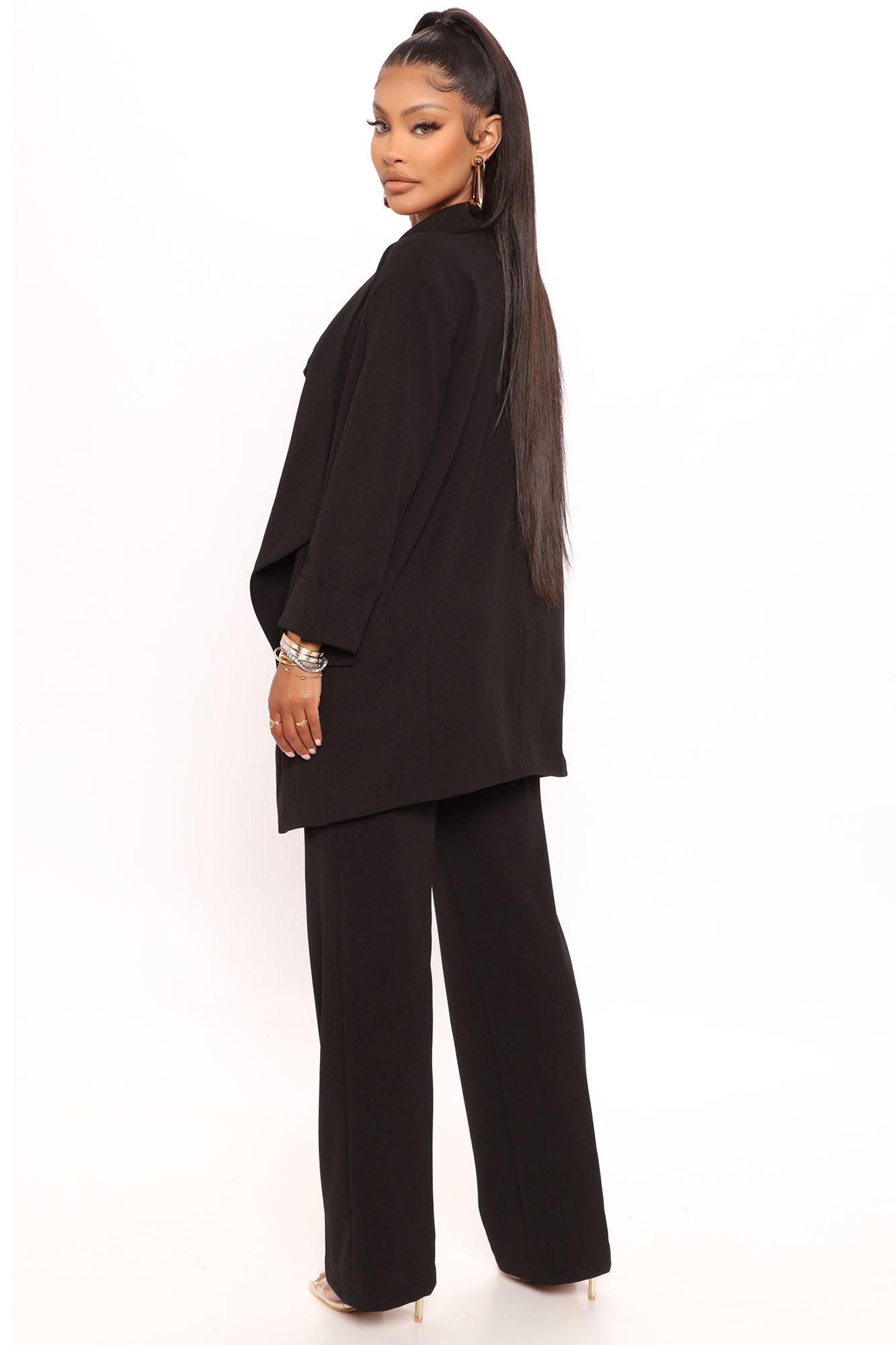 Celine Belted Wide Leg Pant - Black
