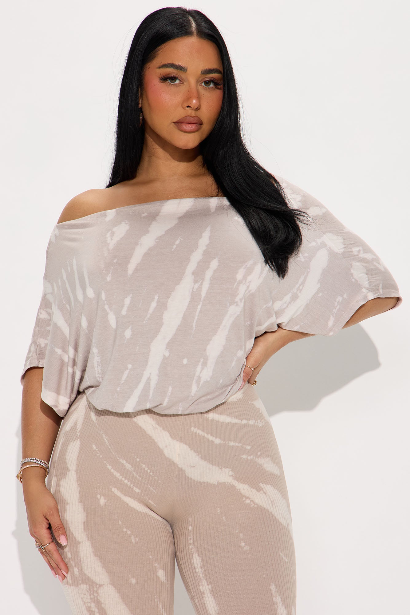 Stephanie Tie Dye Jumpsuit - Taupe