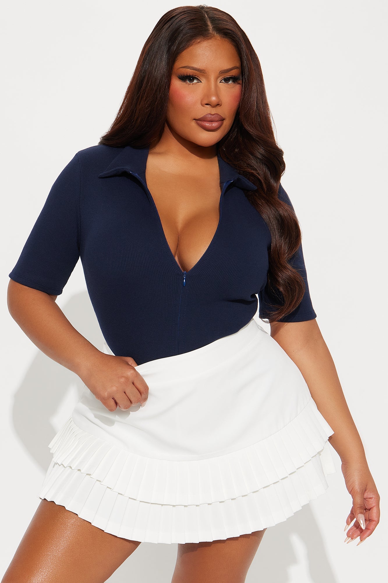Hustle And Grind Short Sleeve Bodysuit - Navy