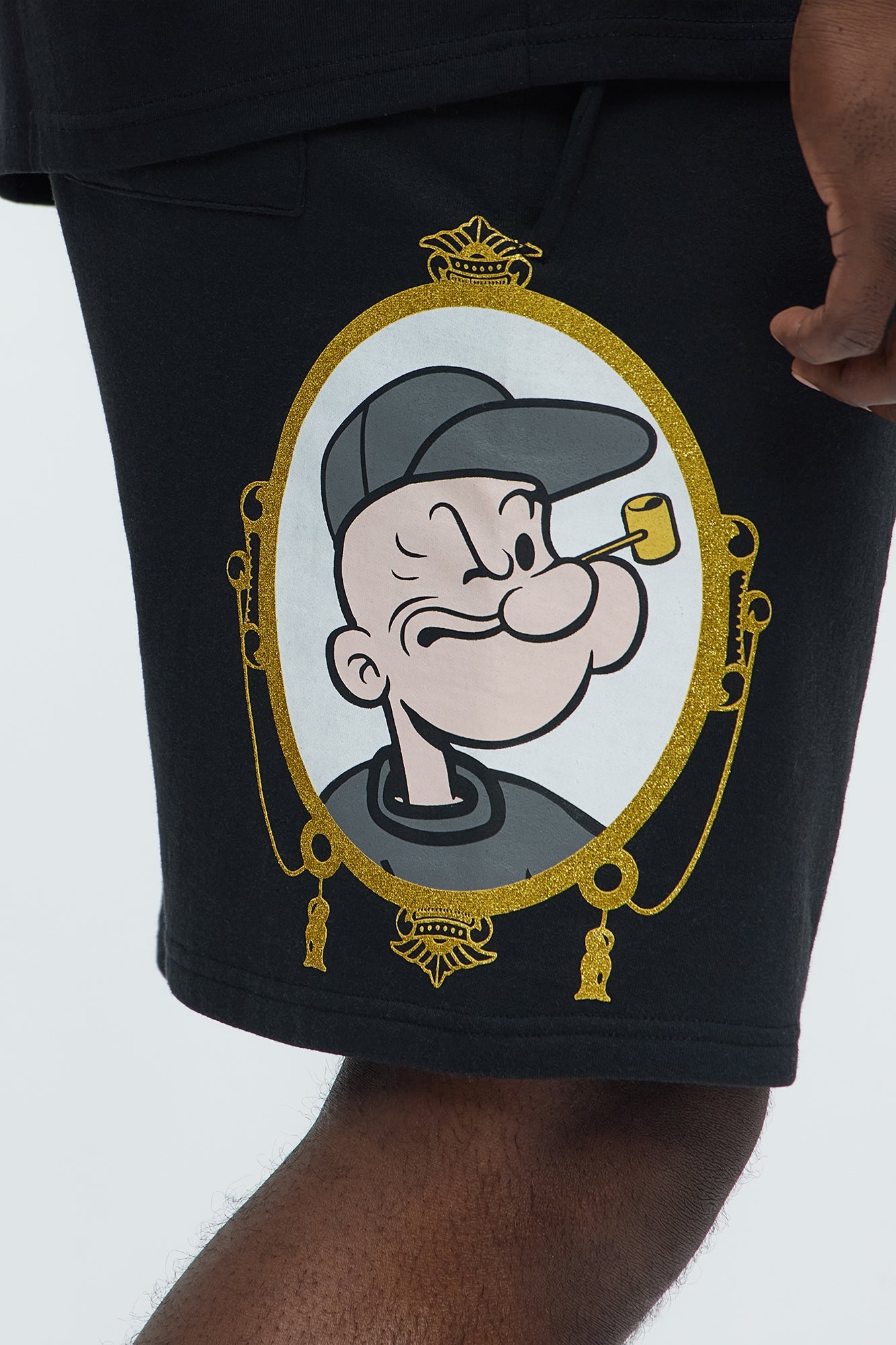 Popeye The Sailorman Sweatshorts - Black