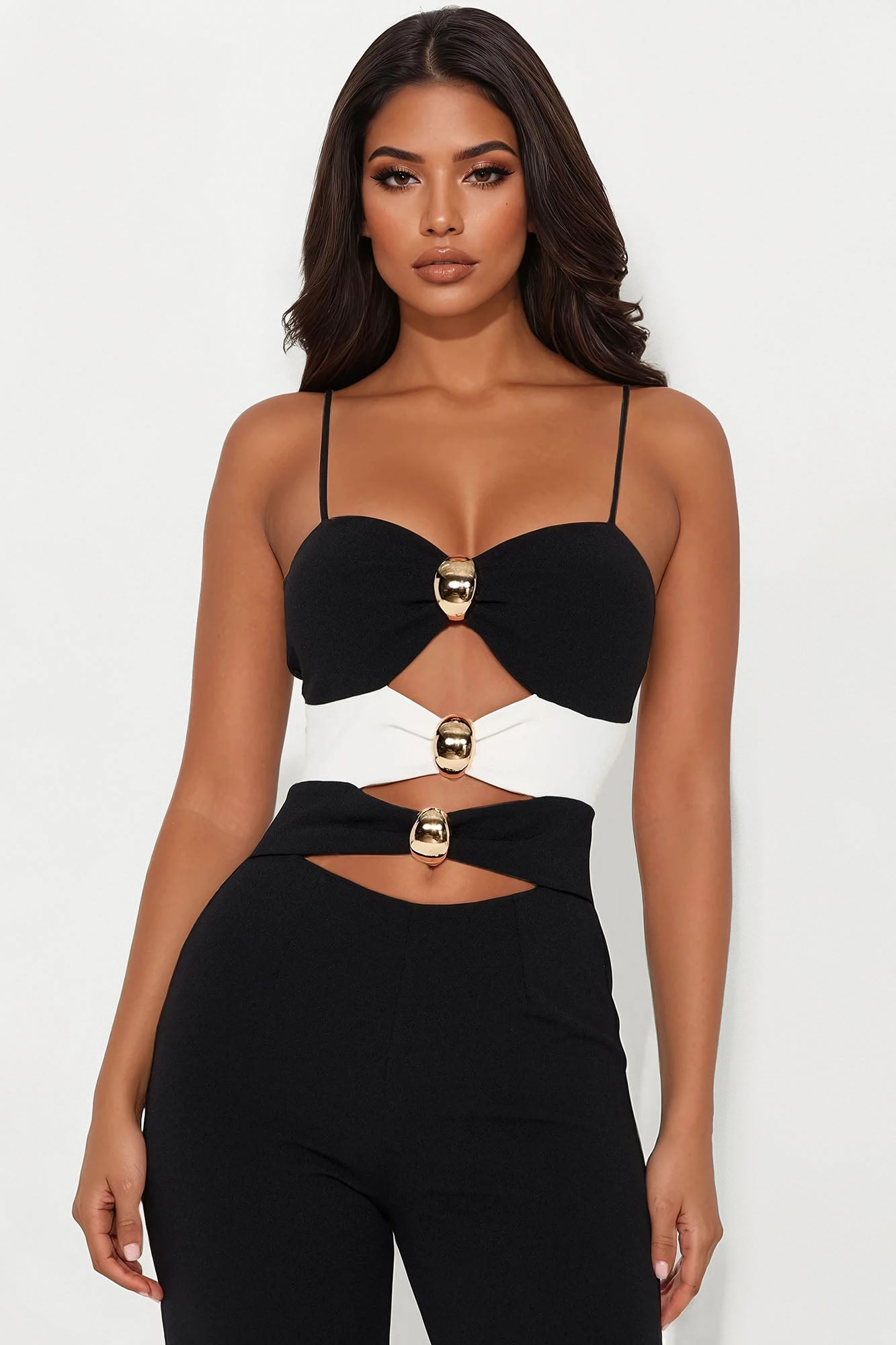 Stars Aligned Crepe Jumpsuit - Black/White