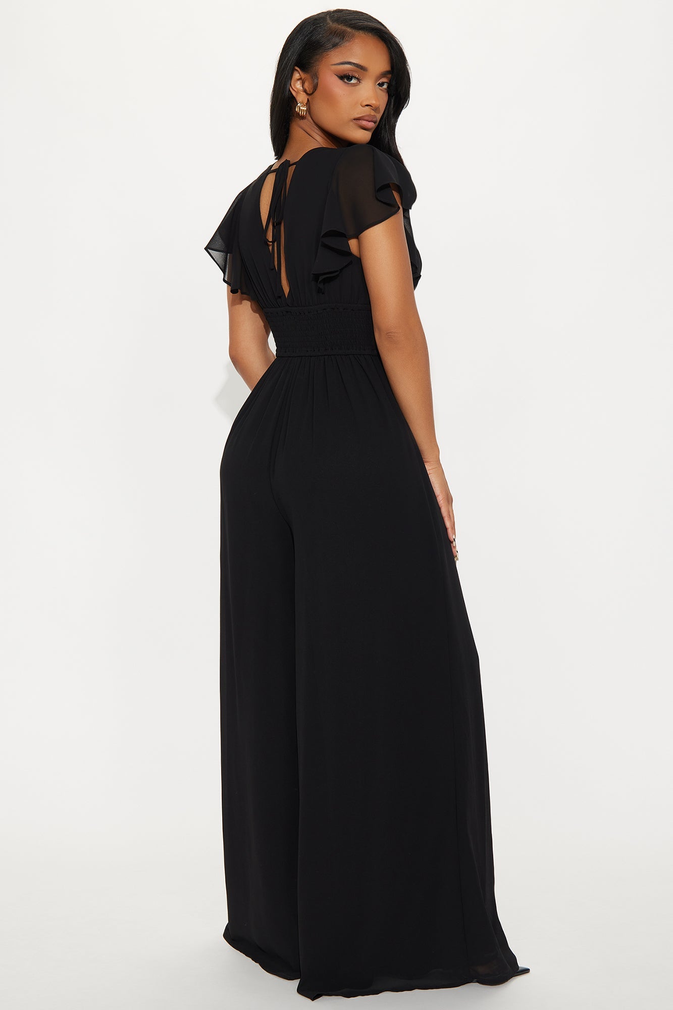 Salome Chiffon Jumpsuit - Black