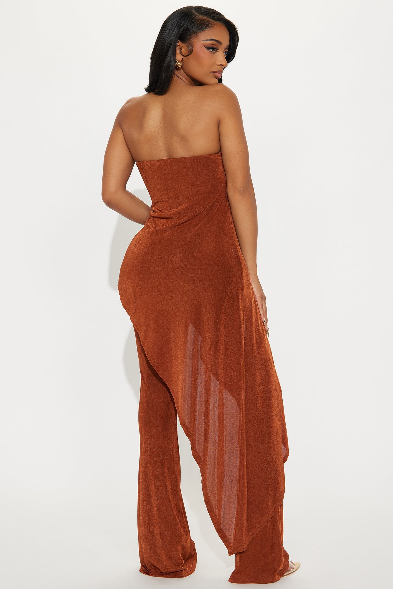 Meant To Be Slinky Jumpsuit - Cognac