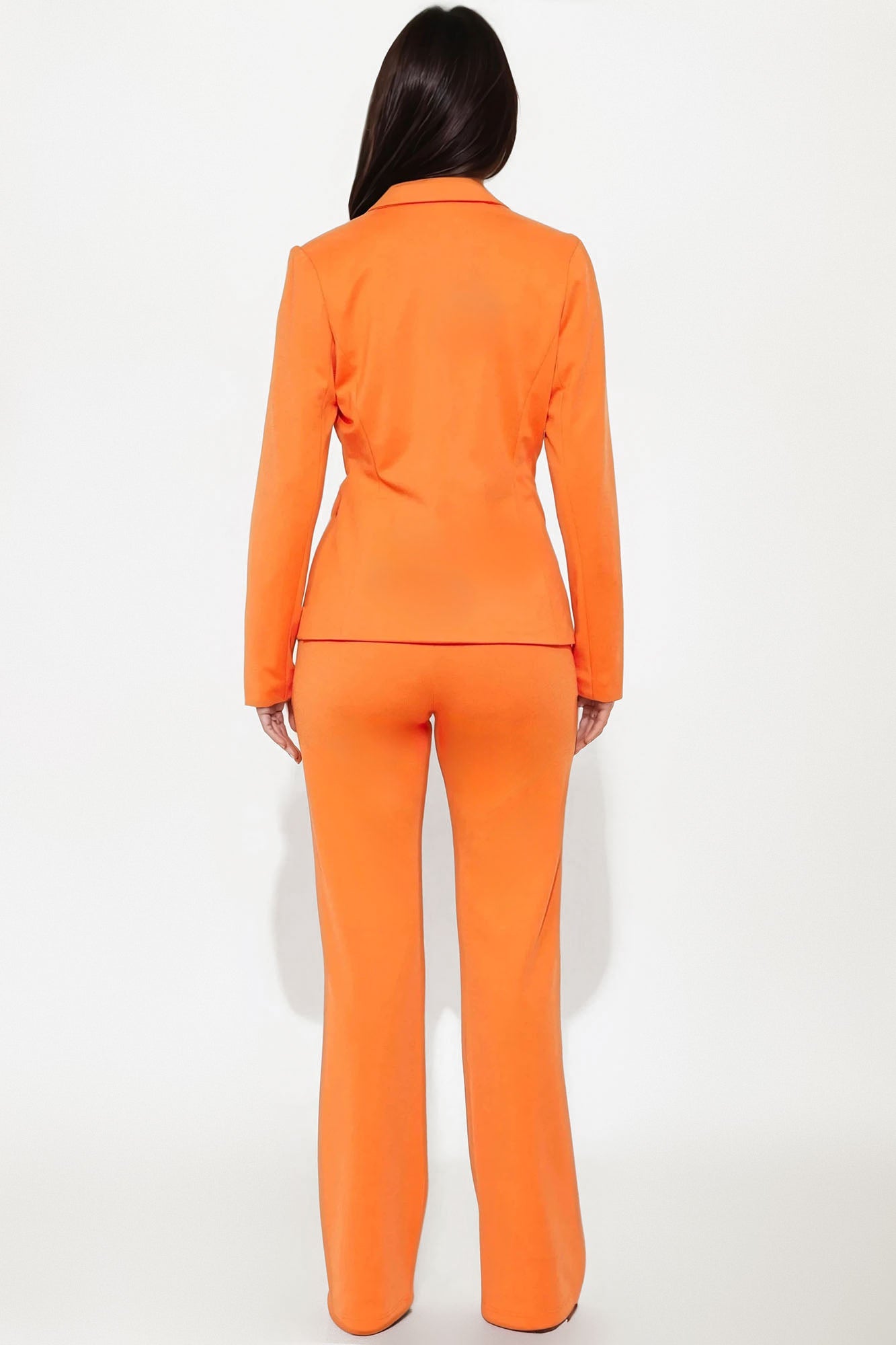 Business Per Usual Blazer Pant Set - Orange
