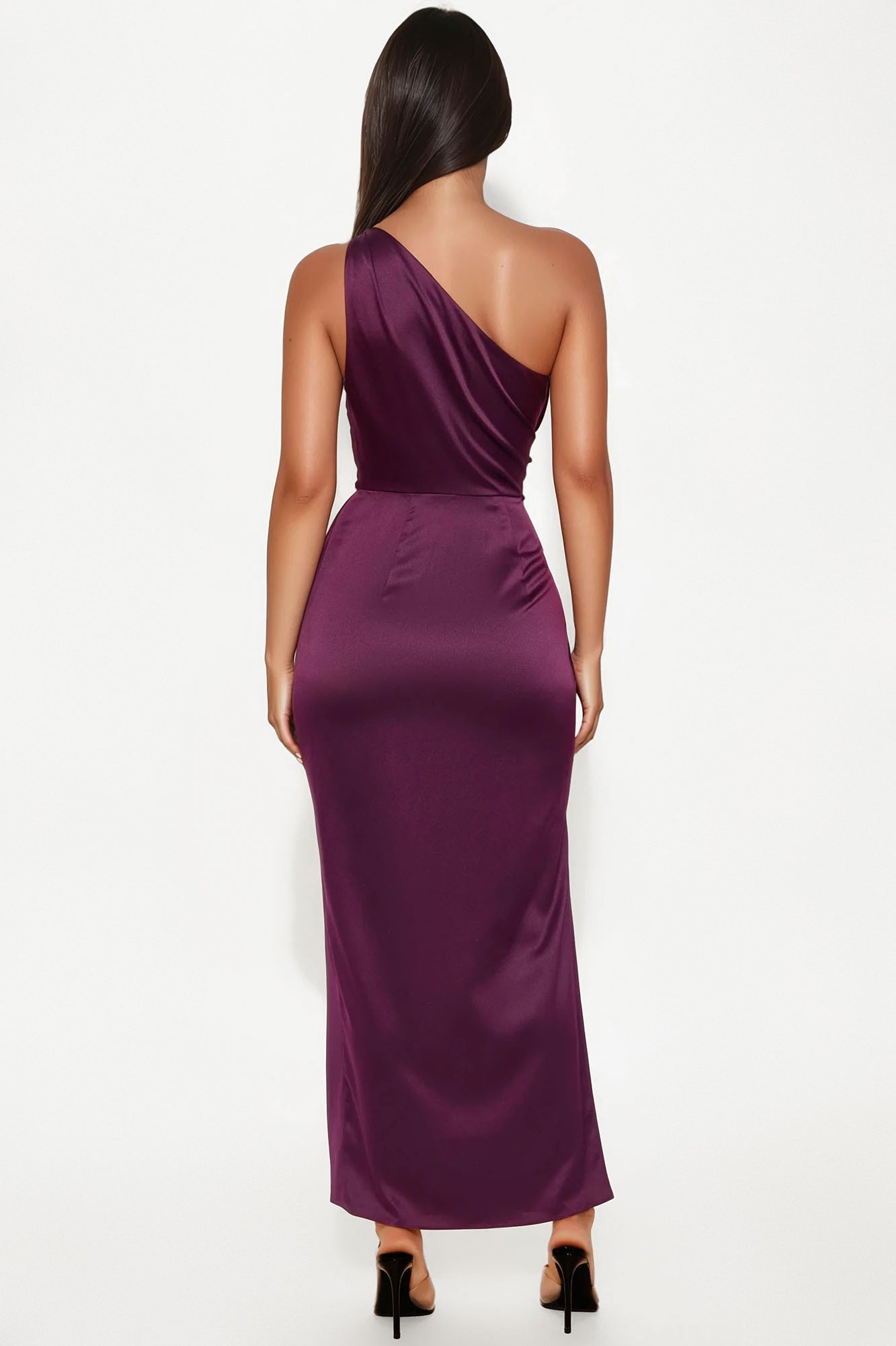 Gracie Satin Maxi Dress - Plum