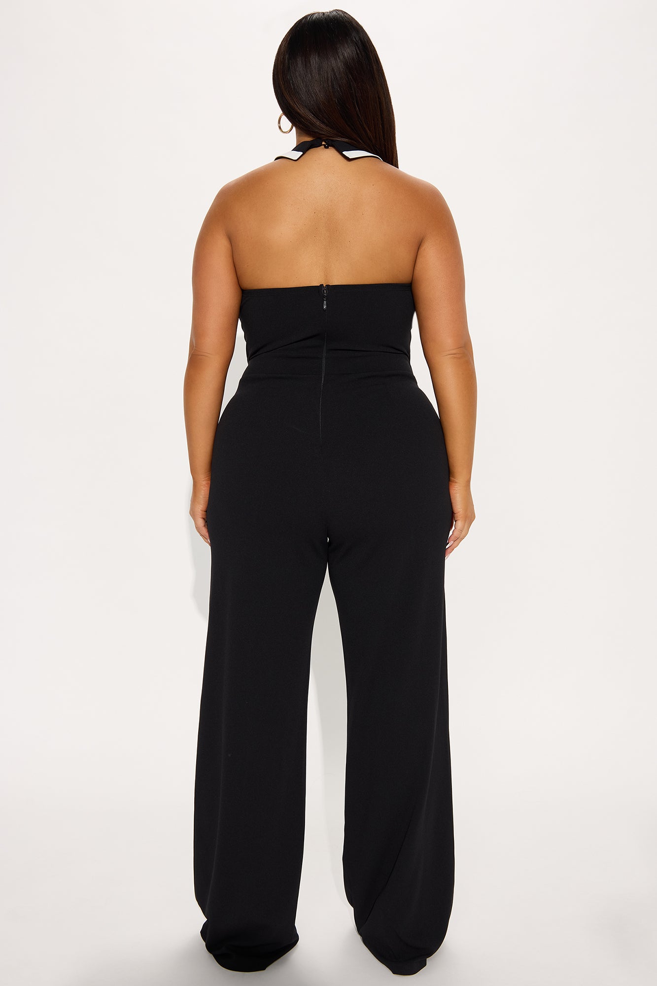 Imari Halter Jumpsuit - Black/White