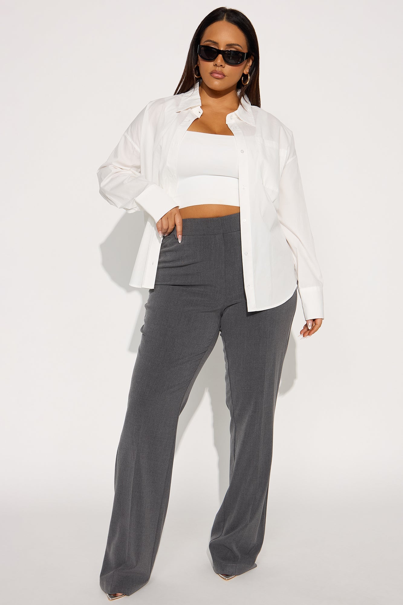 Tall Tasha Dressy High Rise Pants - Charcoal