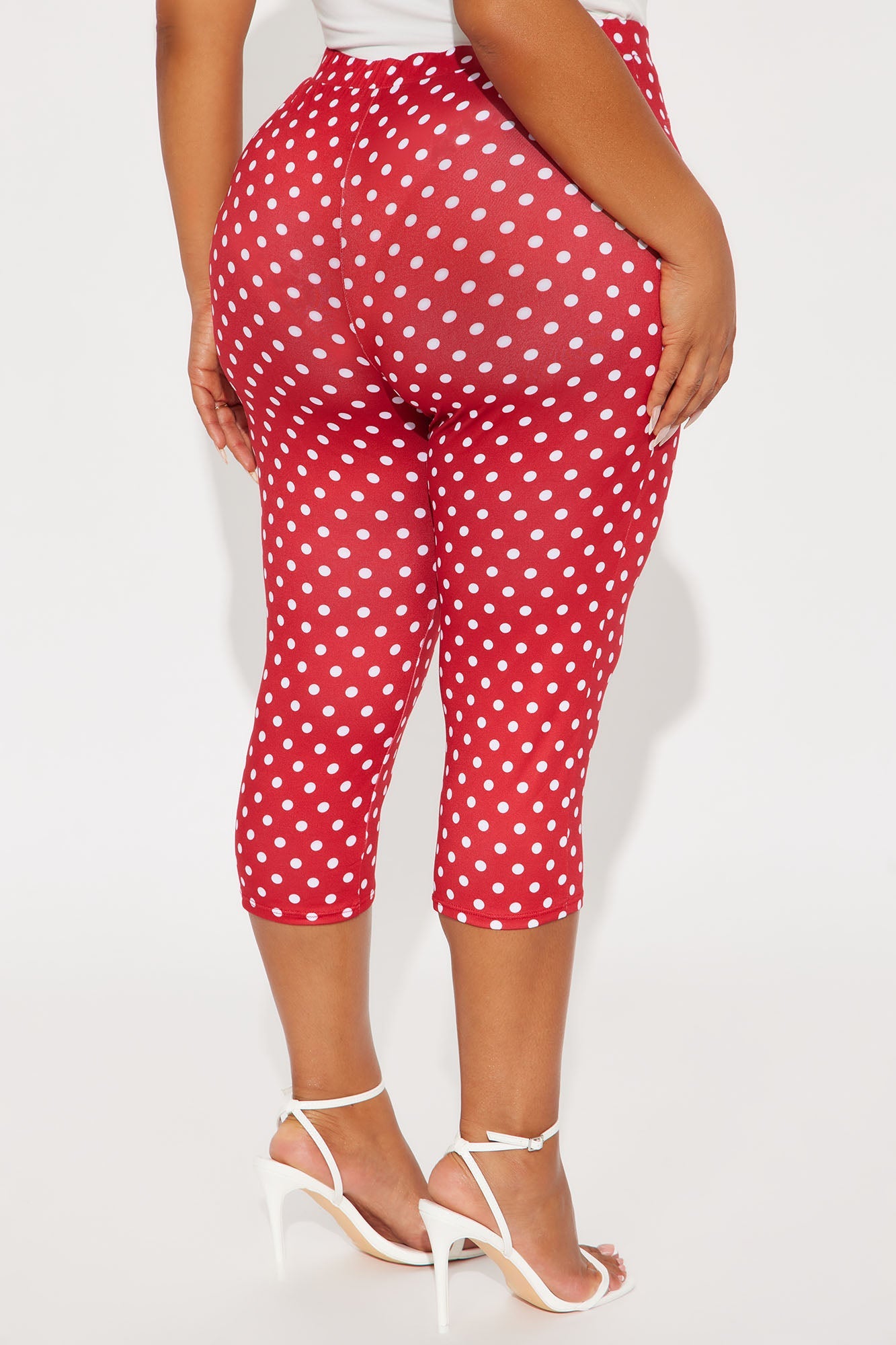 Light Stroll Polka Dot Capri Legging - Red
