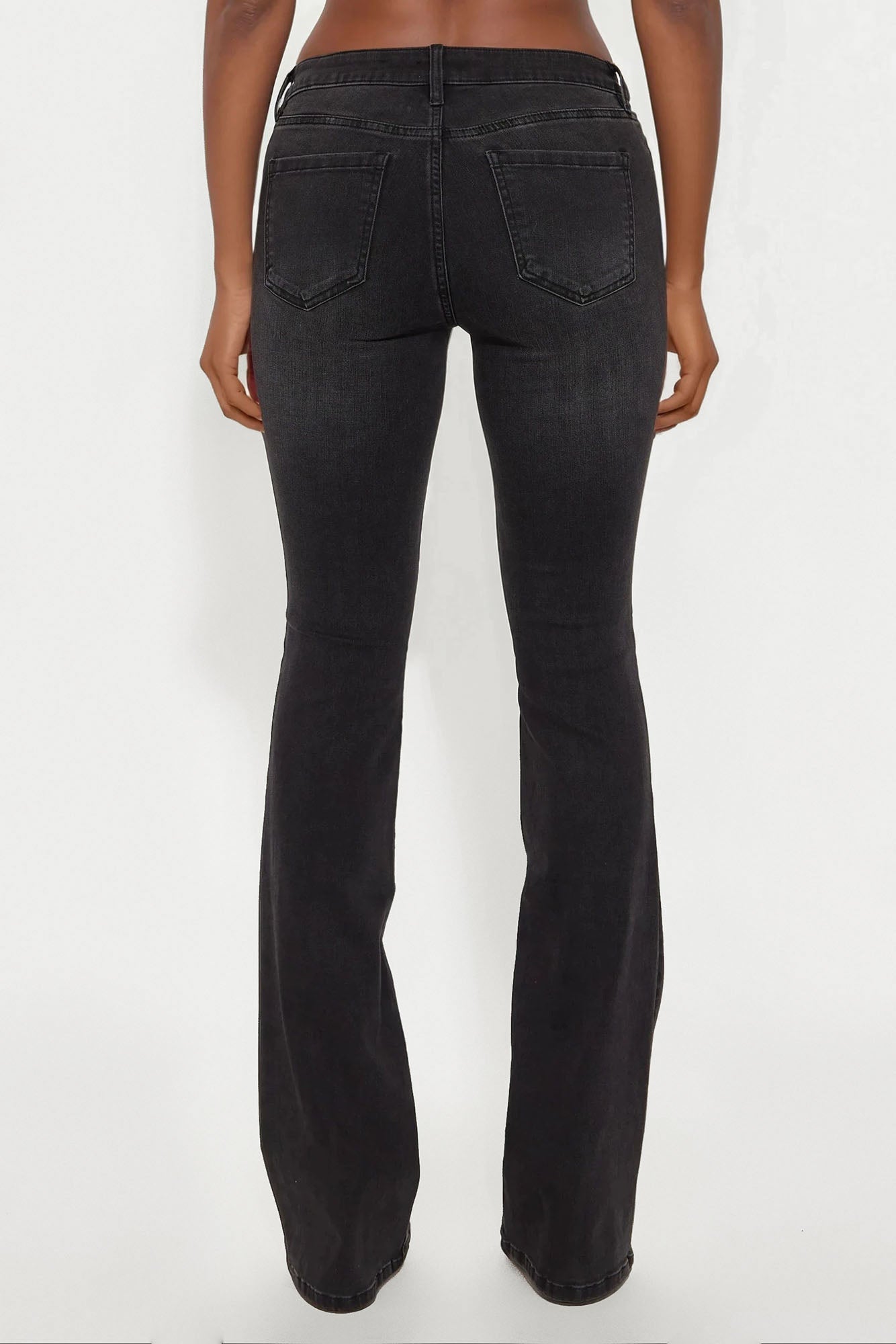 Tall Jessie Mid Rise Distressed Bootcut Jean - Black
