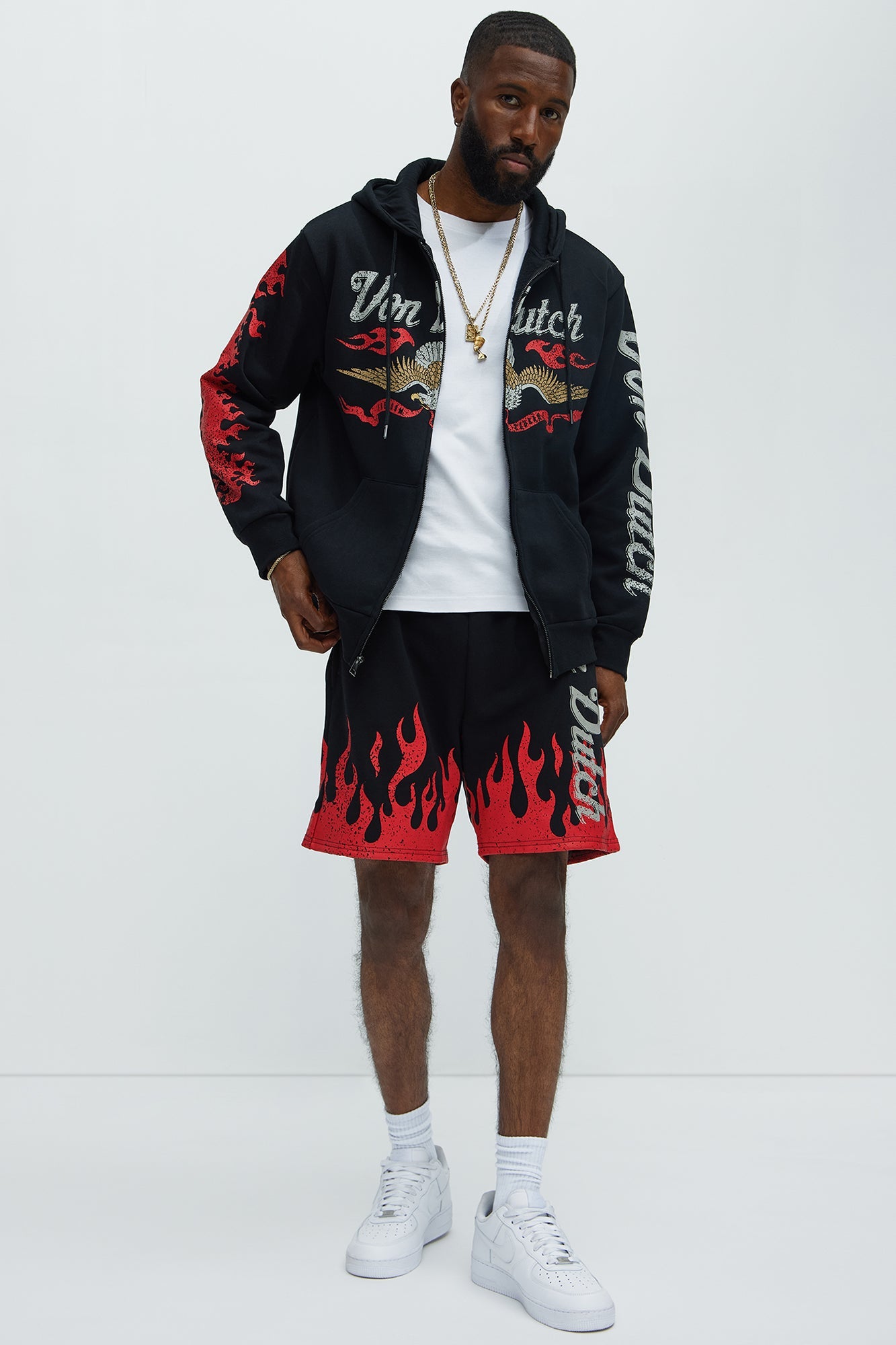 Von Dutch Fire Zip Hoodie - Black