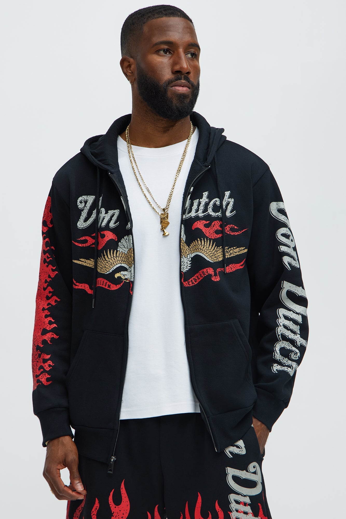 Von Dutch Fire Zip Hoodie - Black