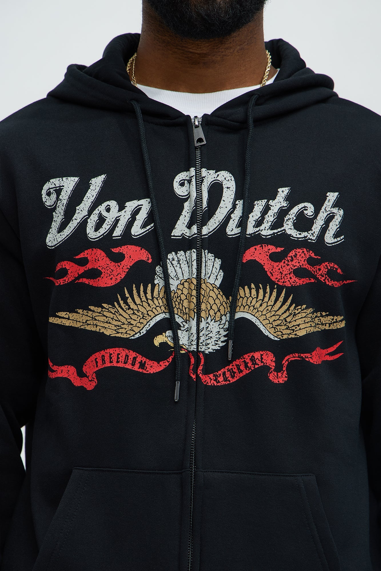 Von Dutch Fire Zip Hoodie - Black