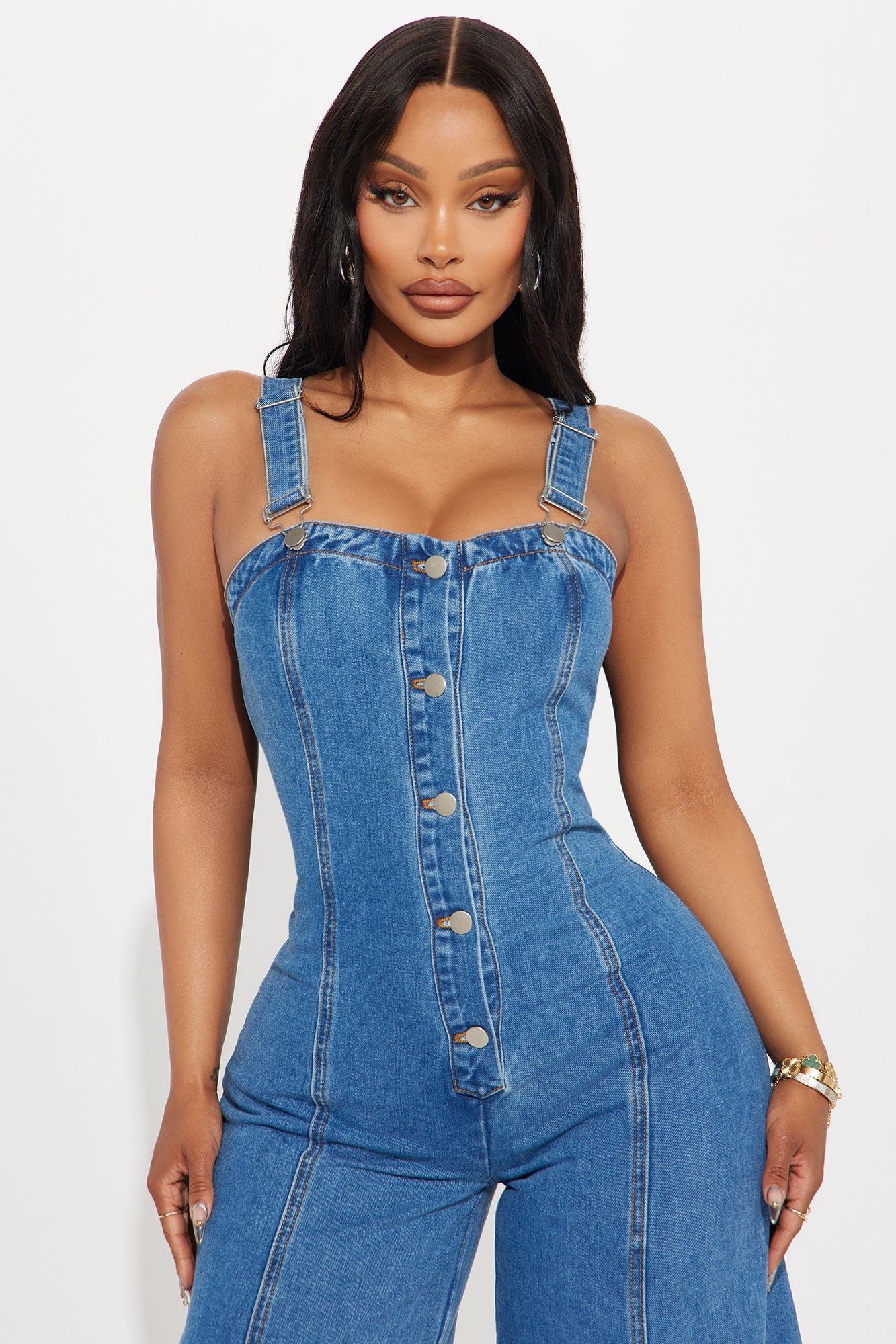 Twist Of Faith Denim Jumpsuit - Medium Wash