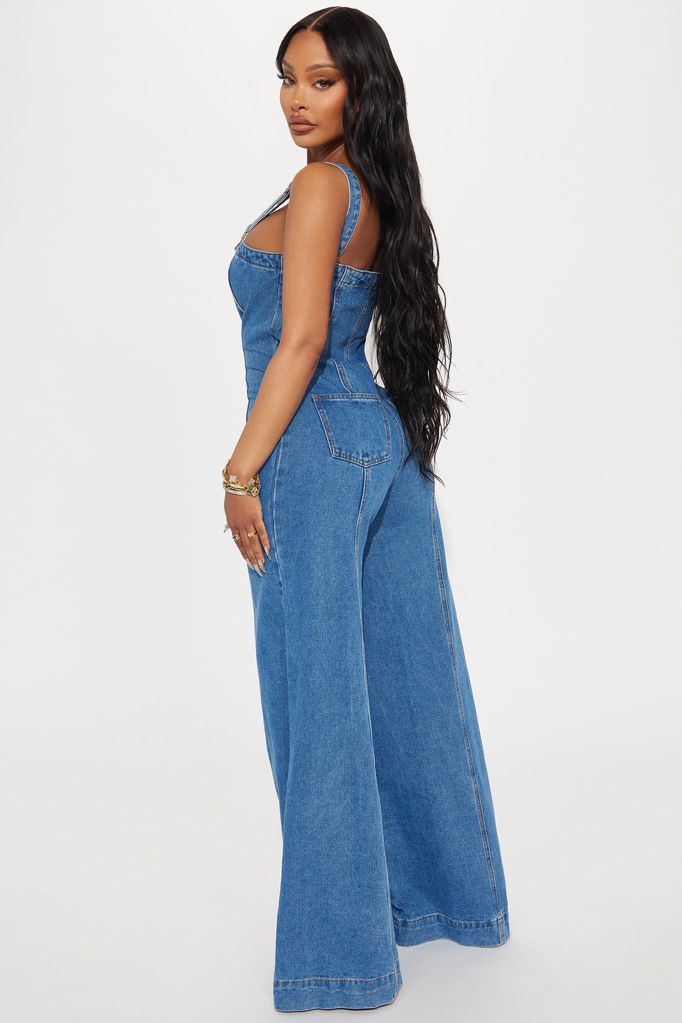 Twist Of Faith Denim Jumpsuit - Medium Wash