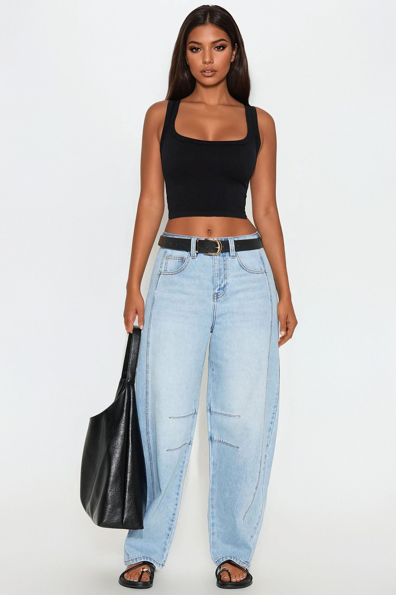 Montebello Barrel Leg Jean - Light Wash