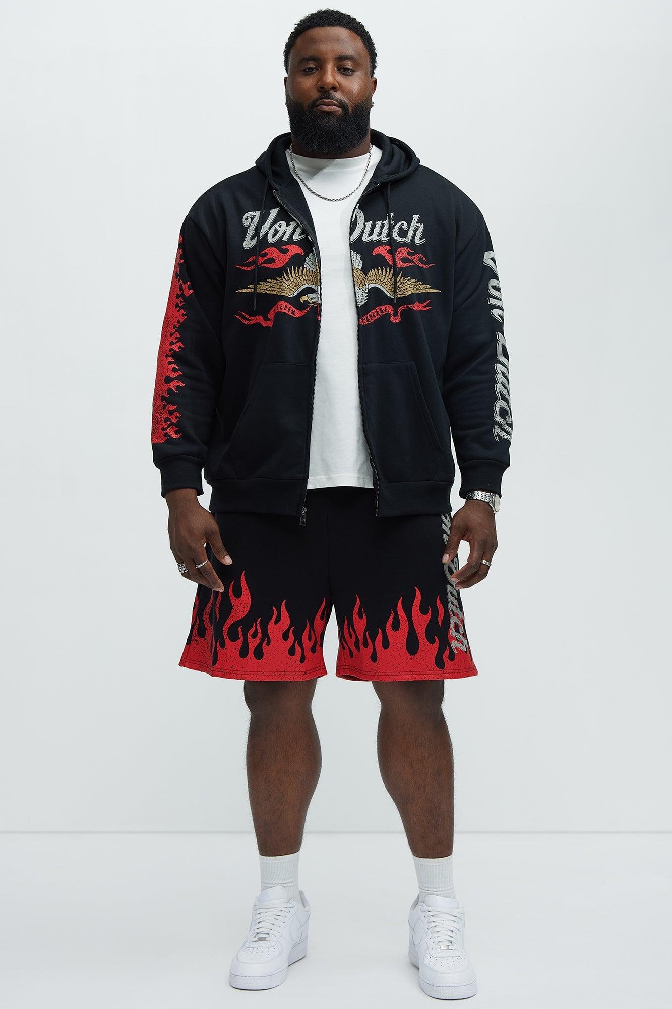 Von Dutch Fire Zip Hoodie - Black