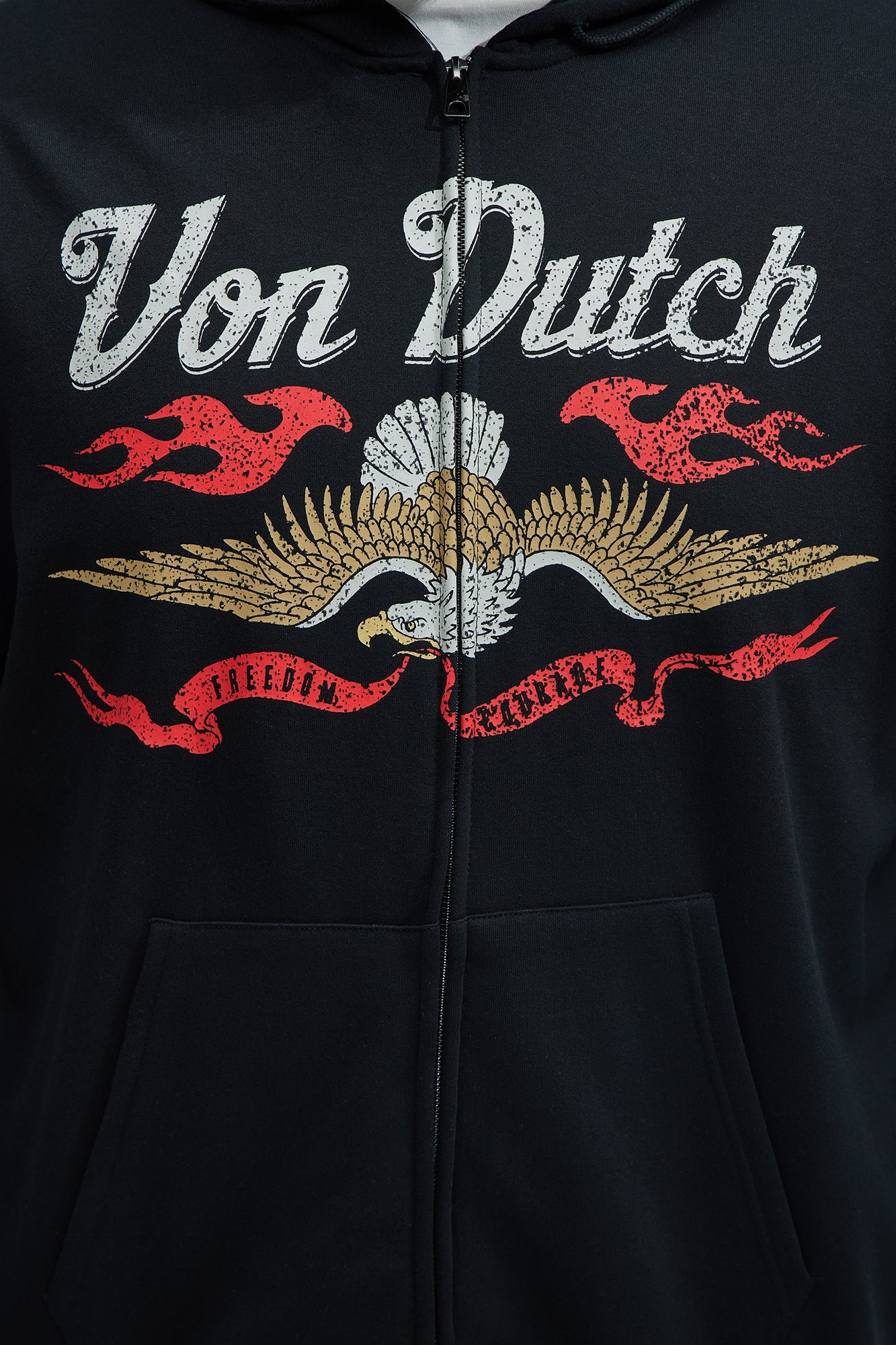 Von Dutch Fire Zip Hoodie - Black