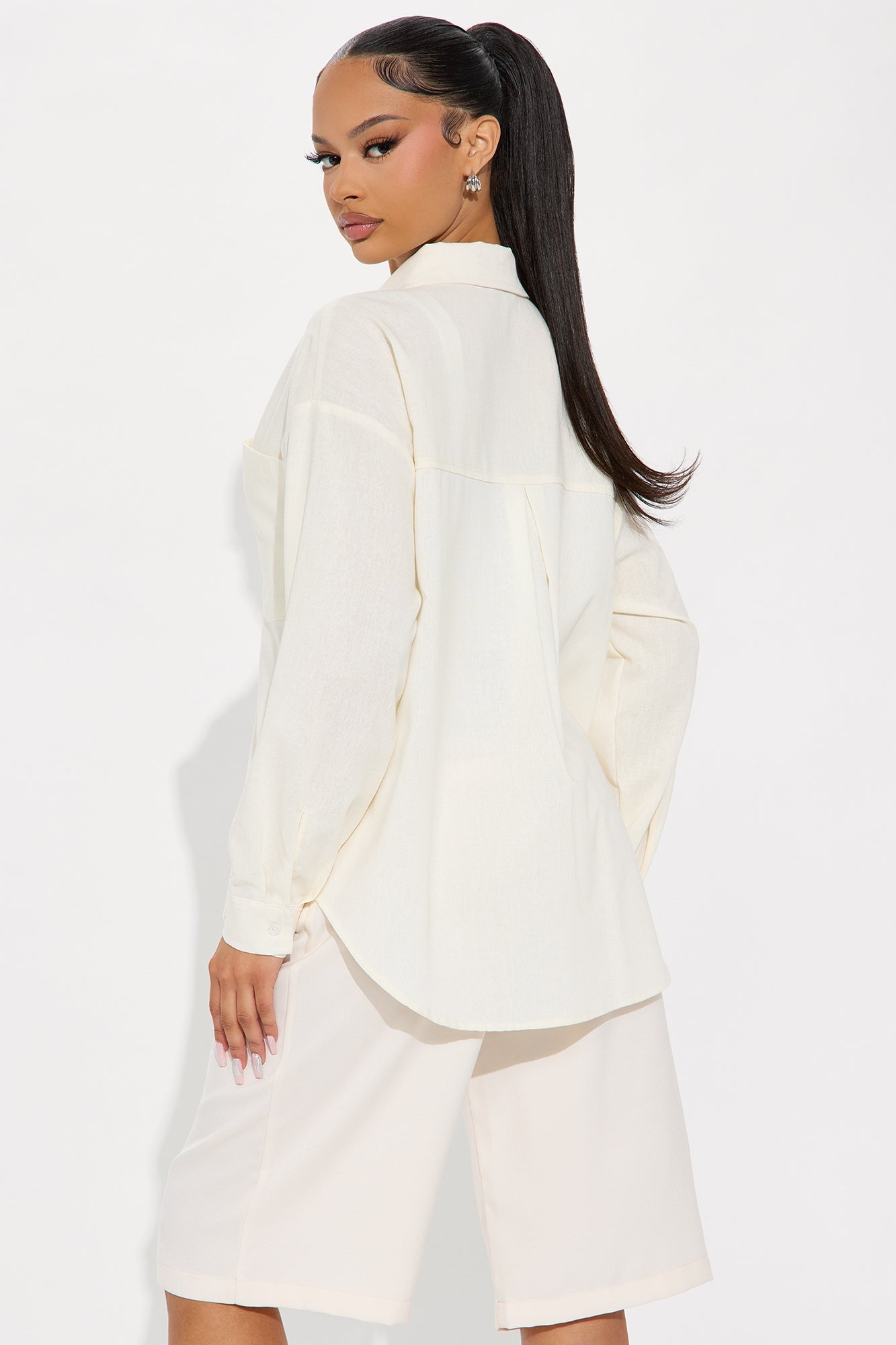Fresh Lemonade Linen Button Up Shirt - Cream