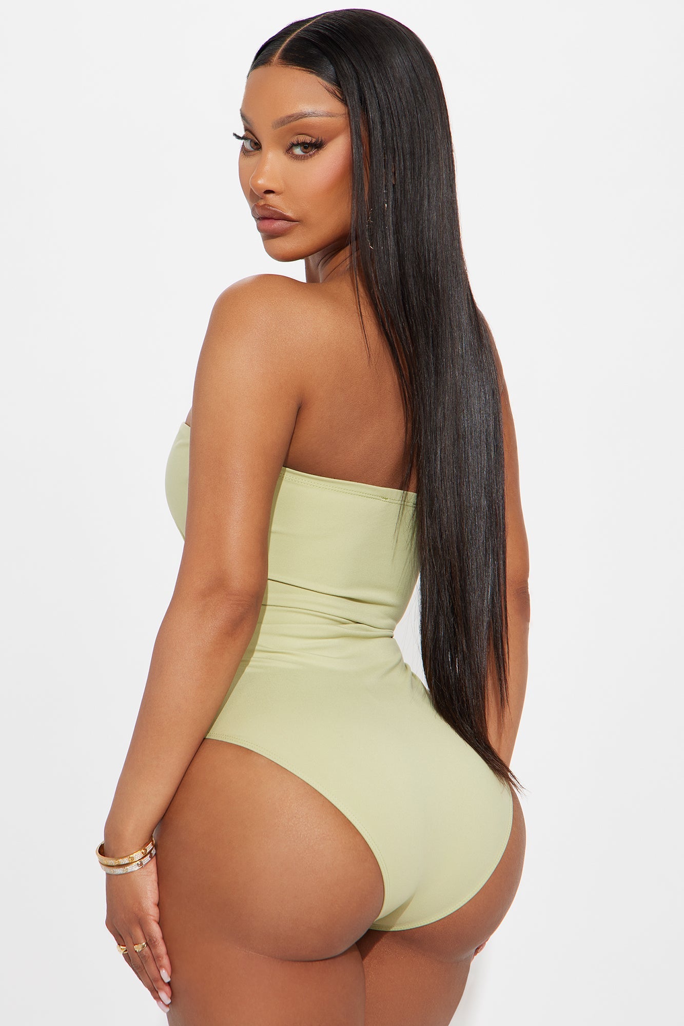 Alli Double Lined Strapless Bodysuit - Sage