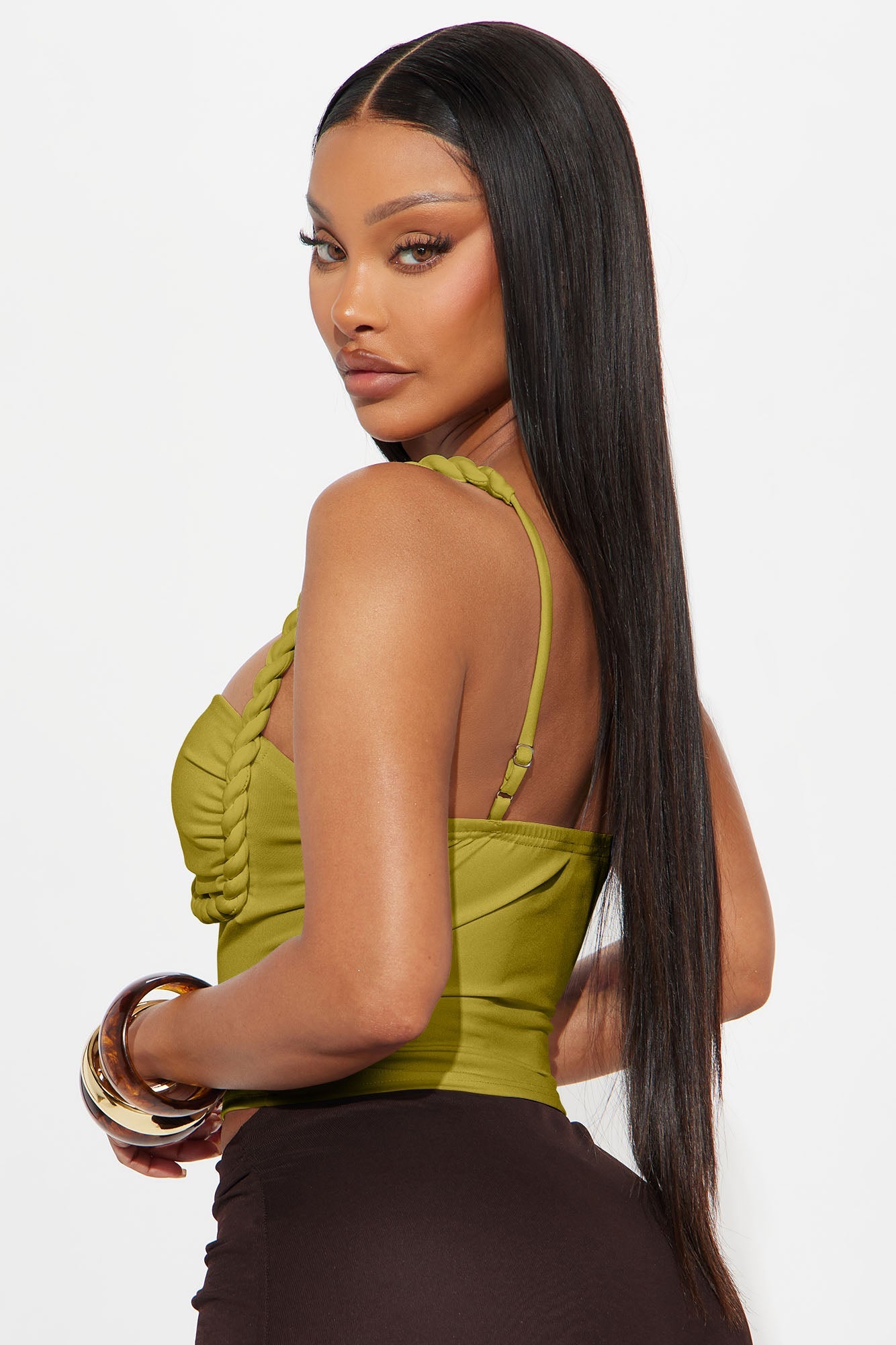 Mazie Cami Twist Top - Chartreuse