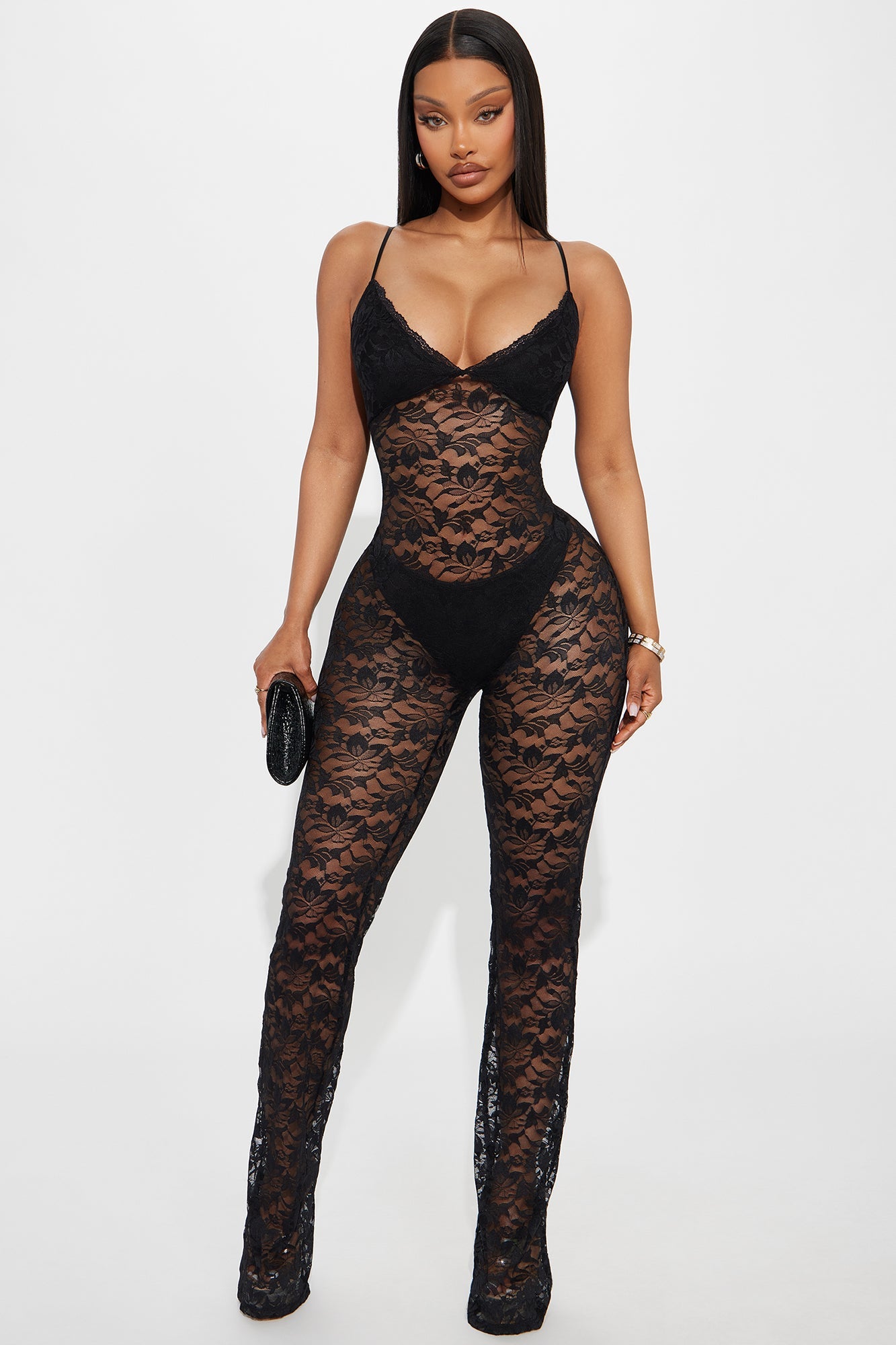 Born Ready Lace Jumpsuit - Black