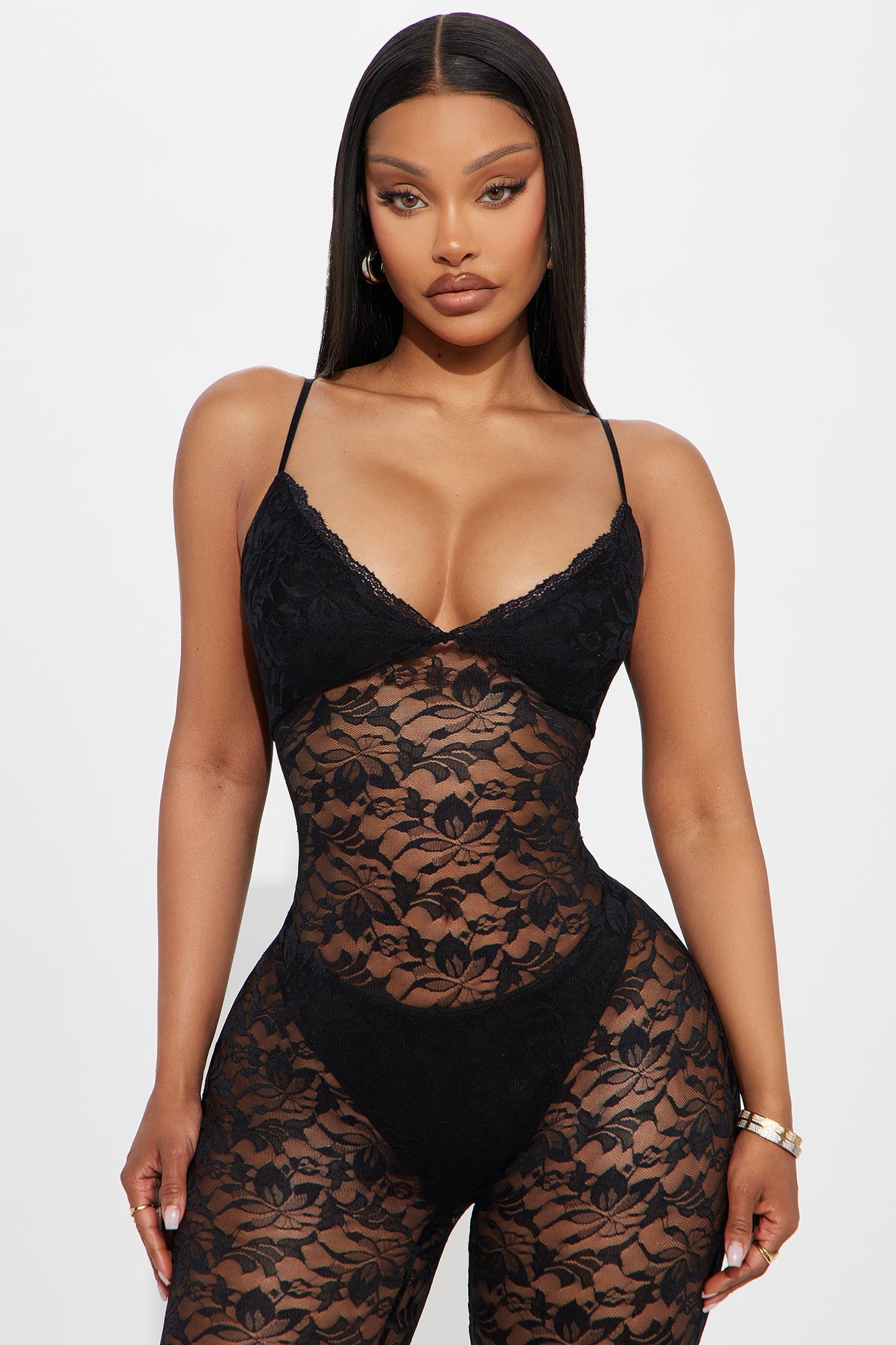 Born Ready Lace Jumpsuit - Black