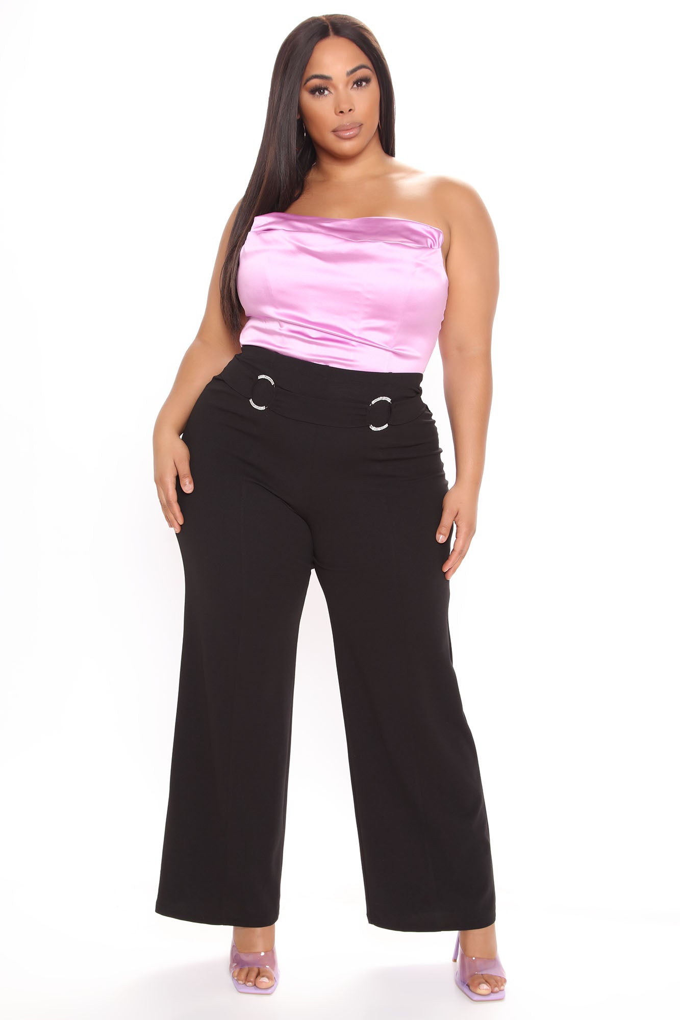 Office Crush Rhinestone Pant - Black
