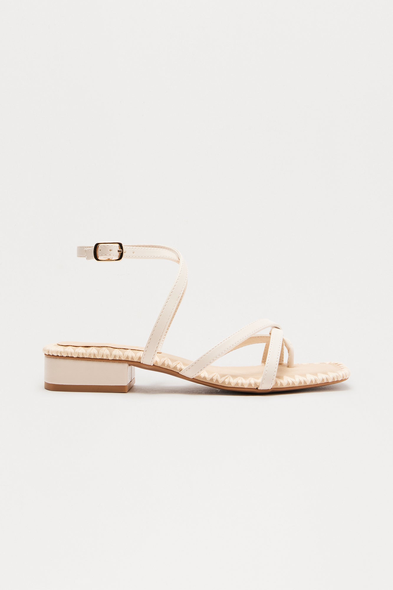 Cass Ankle Strap Sandals - Ivory