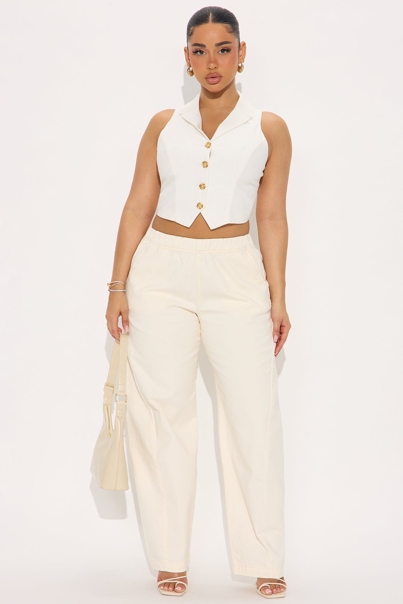 Jenia Barrel Pant - Cream