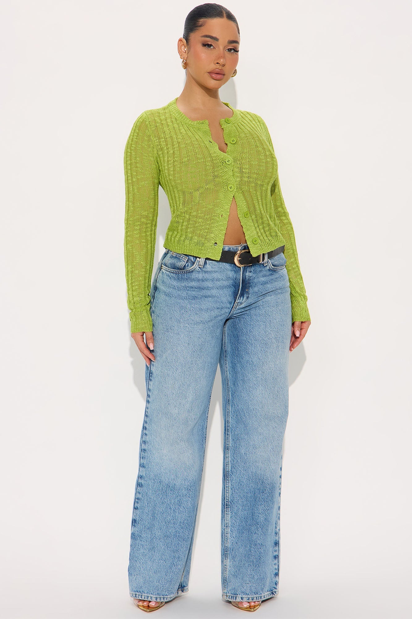 Breezy Vibe Cardigan Sweater - Green