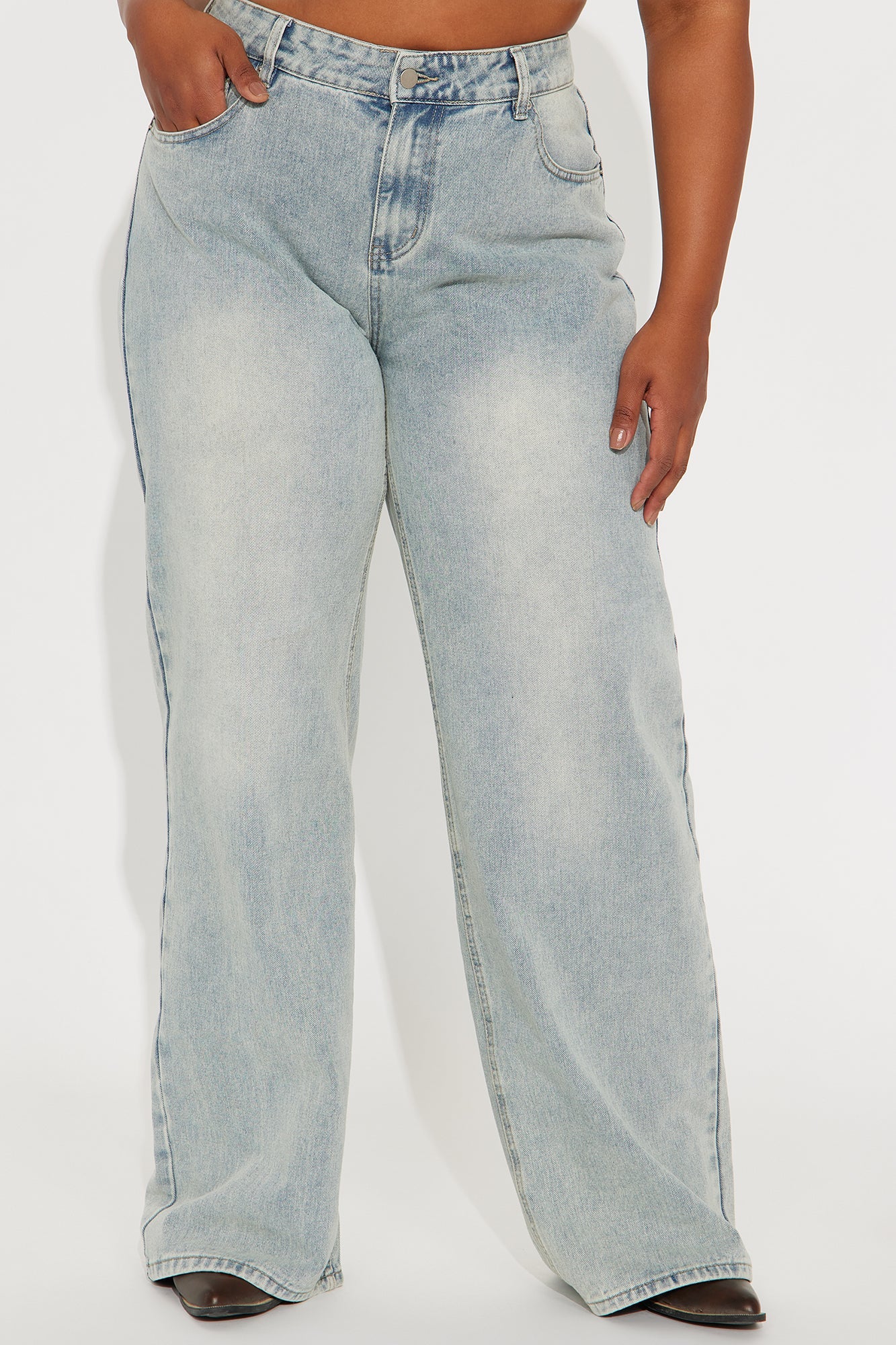Tall Peace Of Mind Tinted Baggy Jeans - Light Wash
