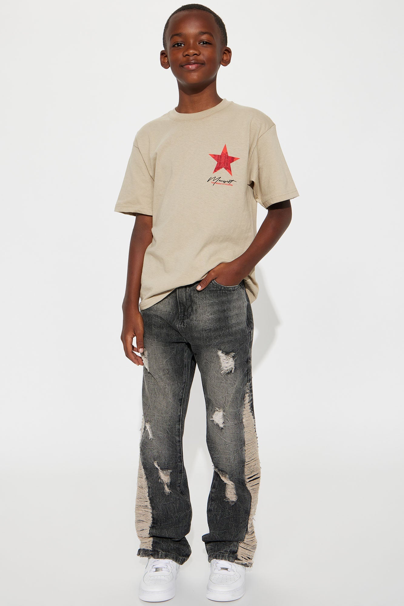 Mini Manifest Your Best Short Sleeve Front/Back Tee - Sand