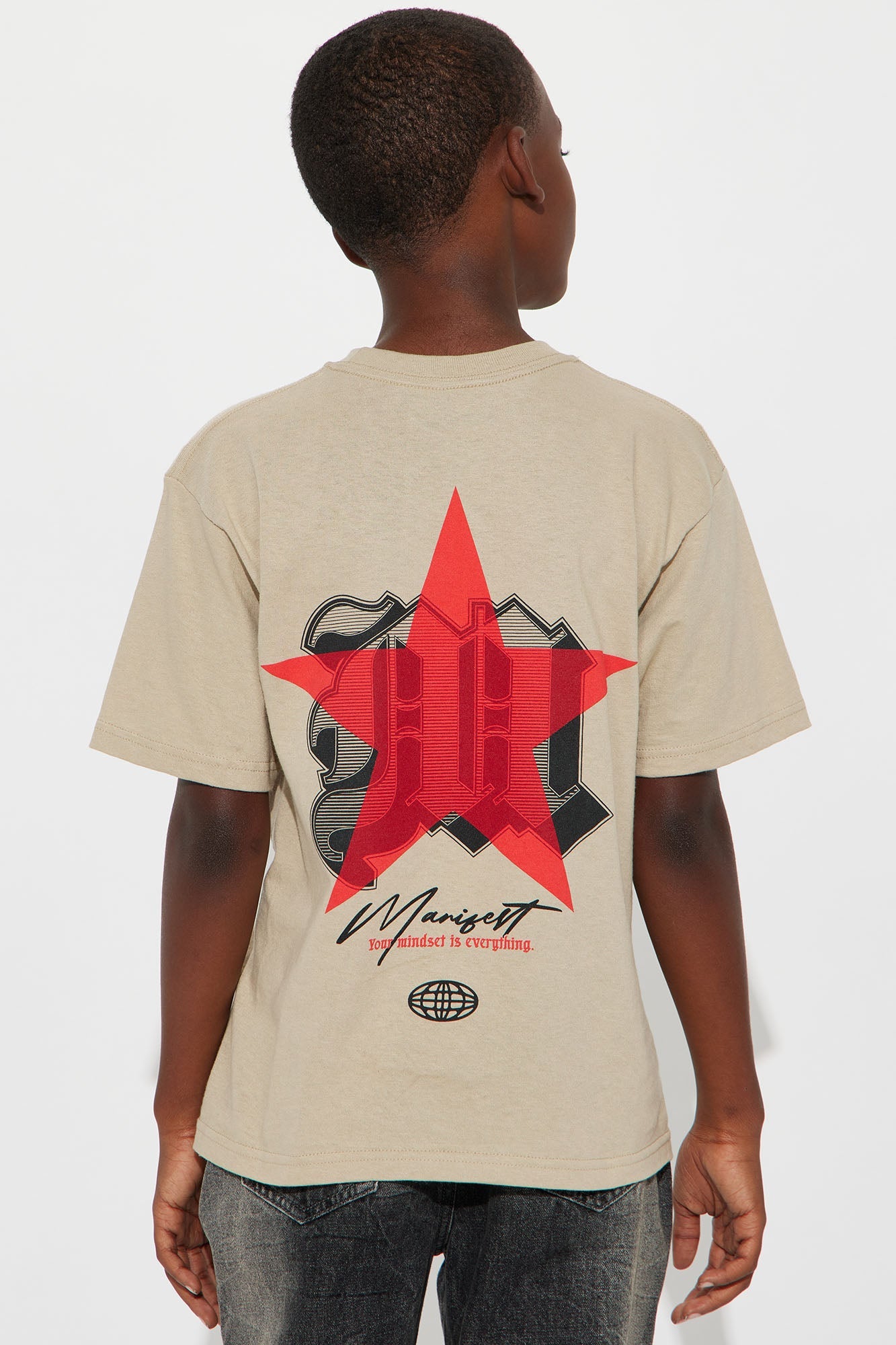 Mini Manifest Your Best Short Sleeve Front/Back Tee - Sand